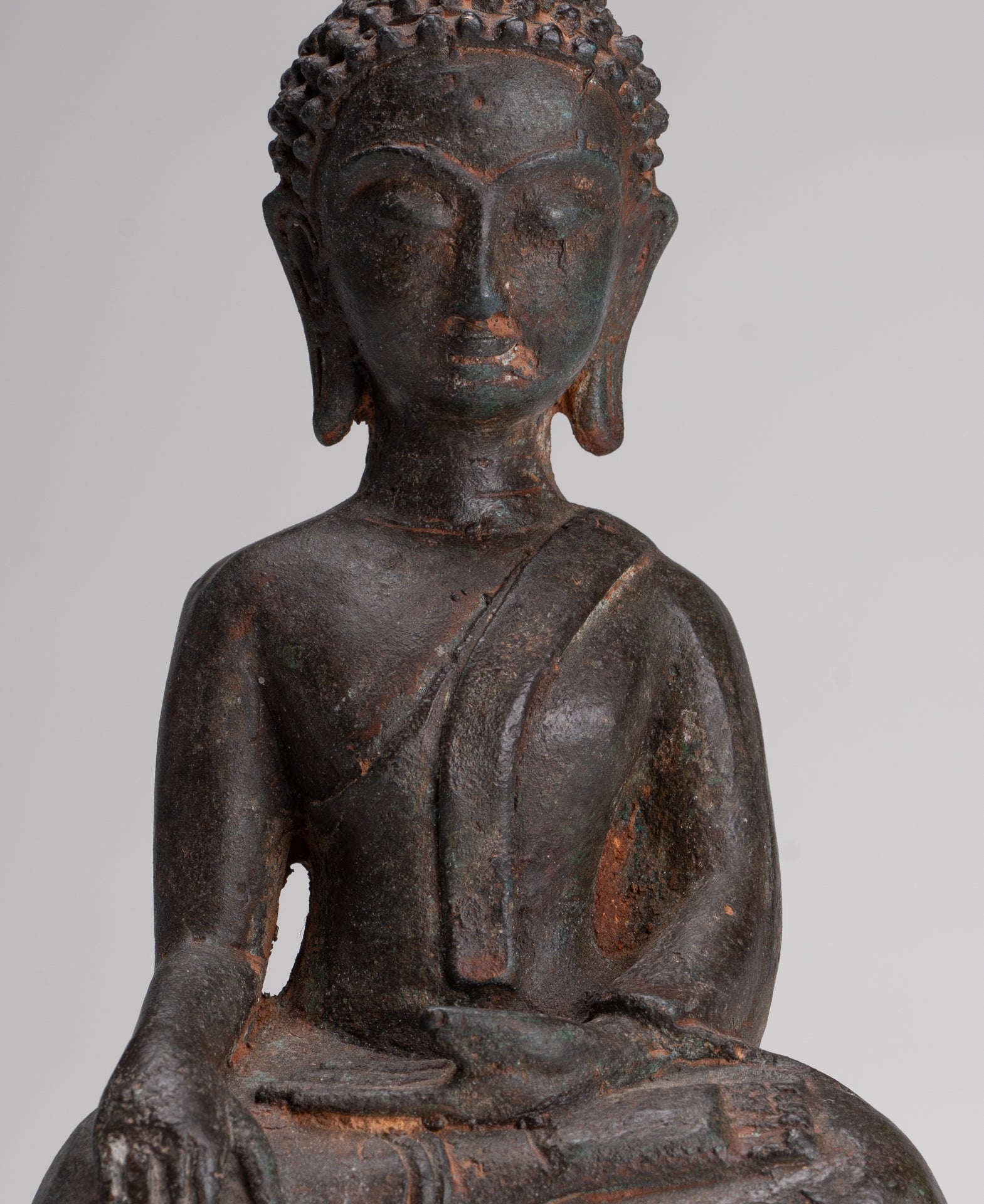 Buddha Statue - Antique Laos Style Enlightenment Buddha Statue - 27cm/11"