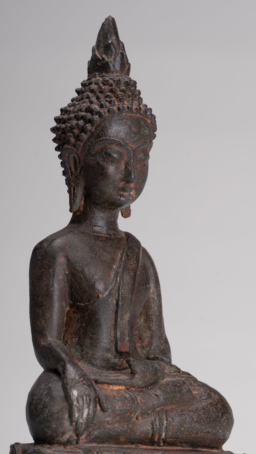 Buddha Statue - Antique Laos Style Enlightenment Buddha Statue - 27cm/11"