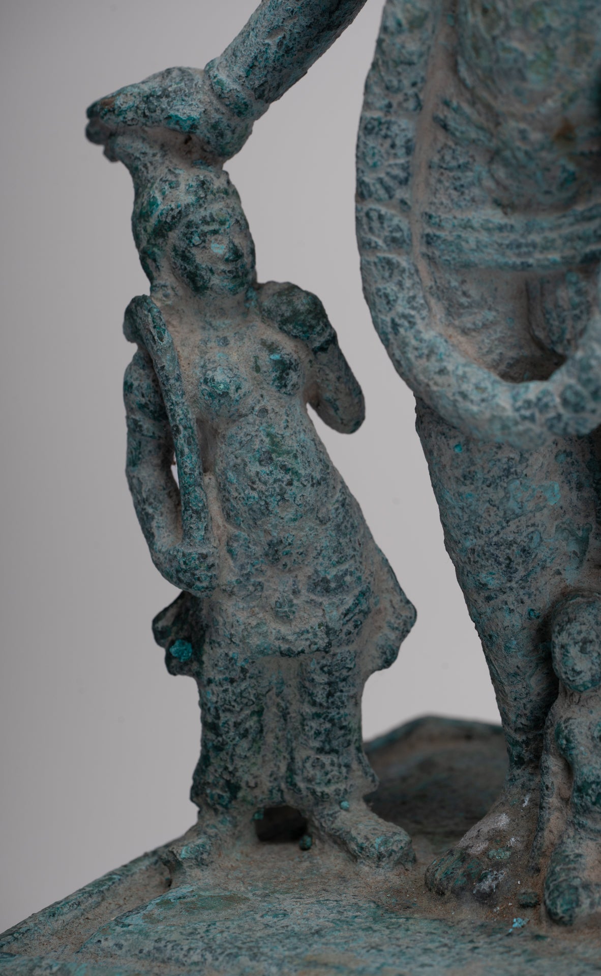 Vishnu Statue - Antique Phnom Da Style Khmer Vishnu with Gadanari and Chakrapurusha - 39cm/16"