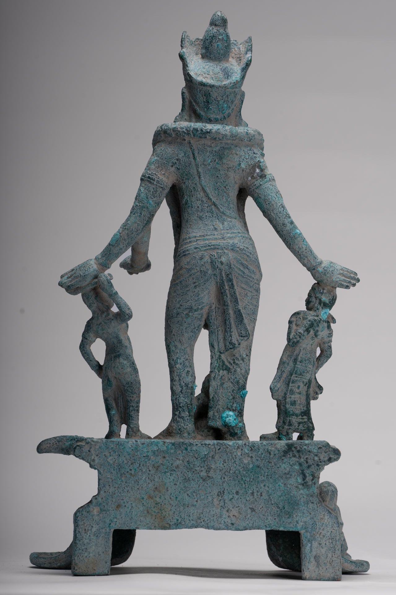 Vishnu Statue - Antique Phnom Da Style Khmer Vishnu with Gadanari and Chakrapurusha - 39cm/16"