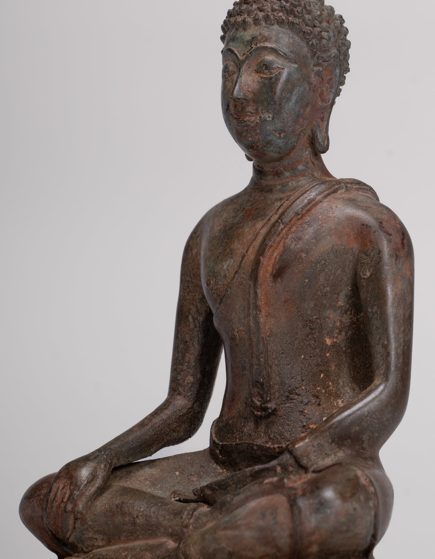 Buddha Statue - Antique Sukhothai Style Thai Enlightenment Buddha Statue - 18cm/7"