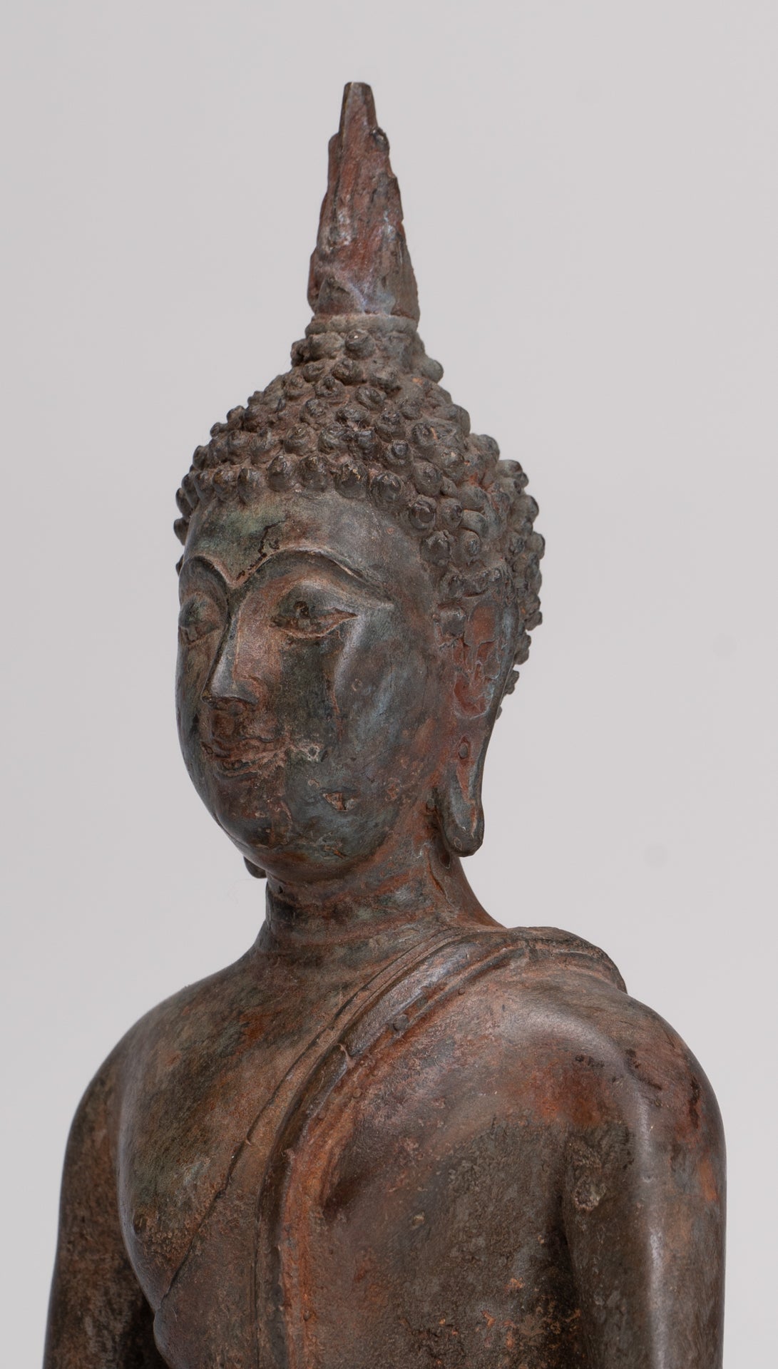 Buddha Statue - Antique Sukhothai Style Thai Enlightenment Buddha Statue - 18cm/7"