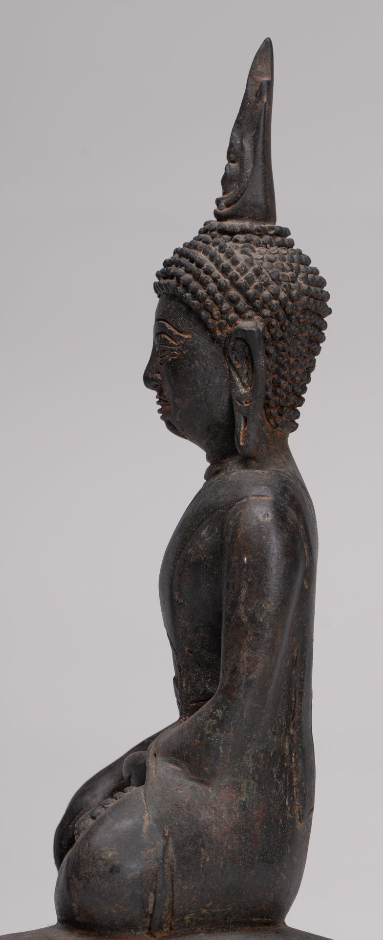 Buddha Statue - Antique Thai Style Chiang Rung Seated Enlightenment Buddha Statue - 32cm/13"