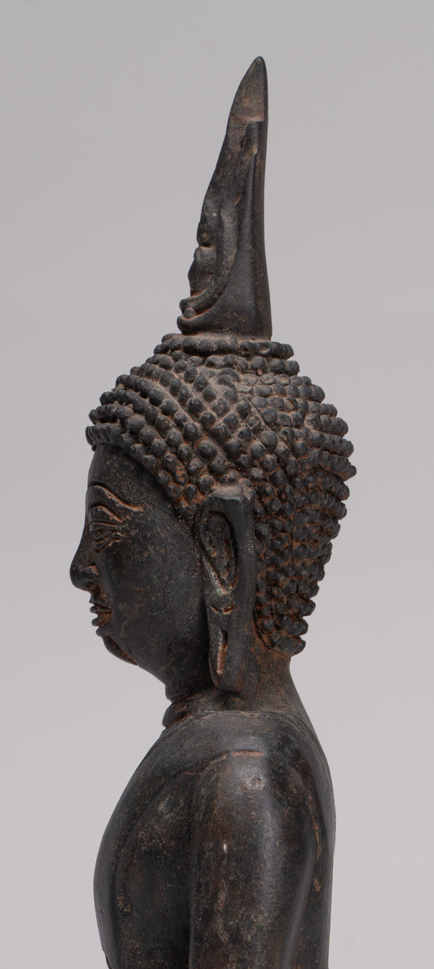 Buddha Statue - Antique Thai Style Chiang Rung Seated Enlightenment Buddha Statue - 32cm/13"