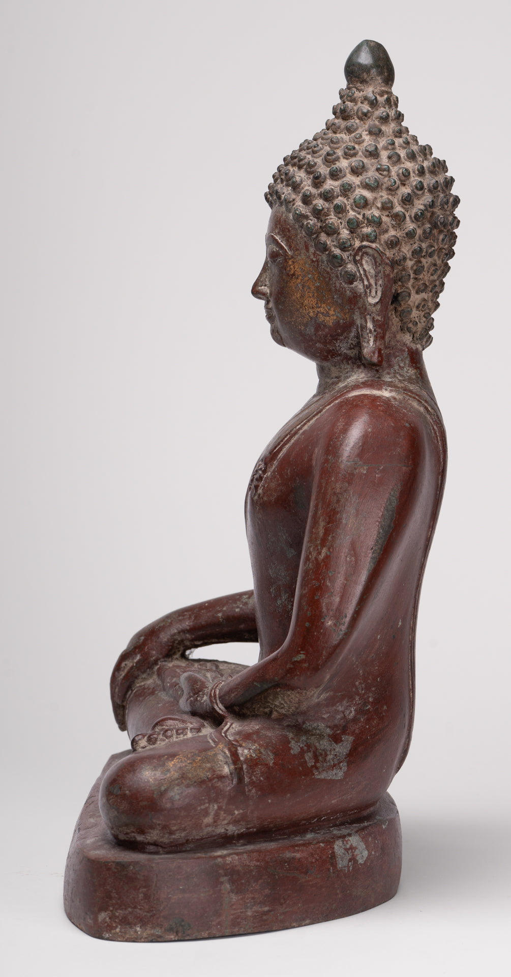 Buddha Statue - Antique Thai Style Bronze Chiang Saen Enlightenment Buddha Statue - 41cm/16"