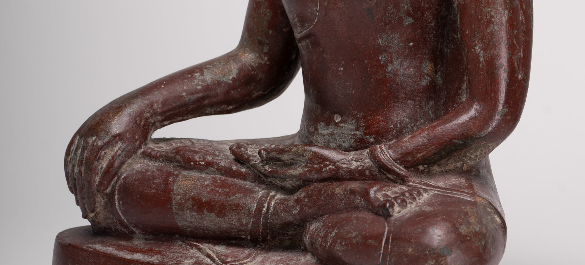 Buddha Statue - Antique Thai Style Bronze Chiang Saen Enlightenment Buddha Statue - 41cm/16"