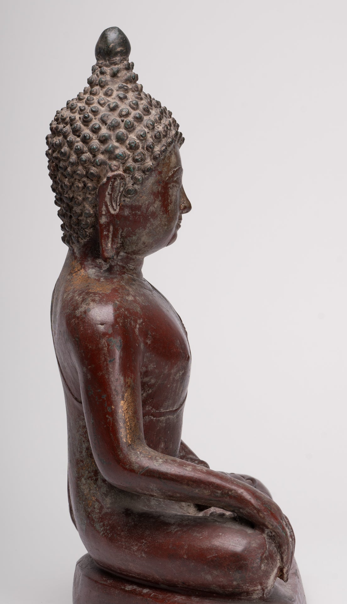 Buddha Statue - Antique Thai Style Bronze Chiang Saen Enlightenment Buddha Statue - 41cm/16"