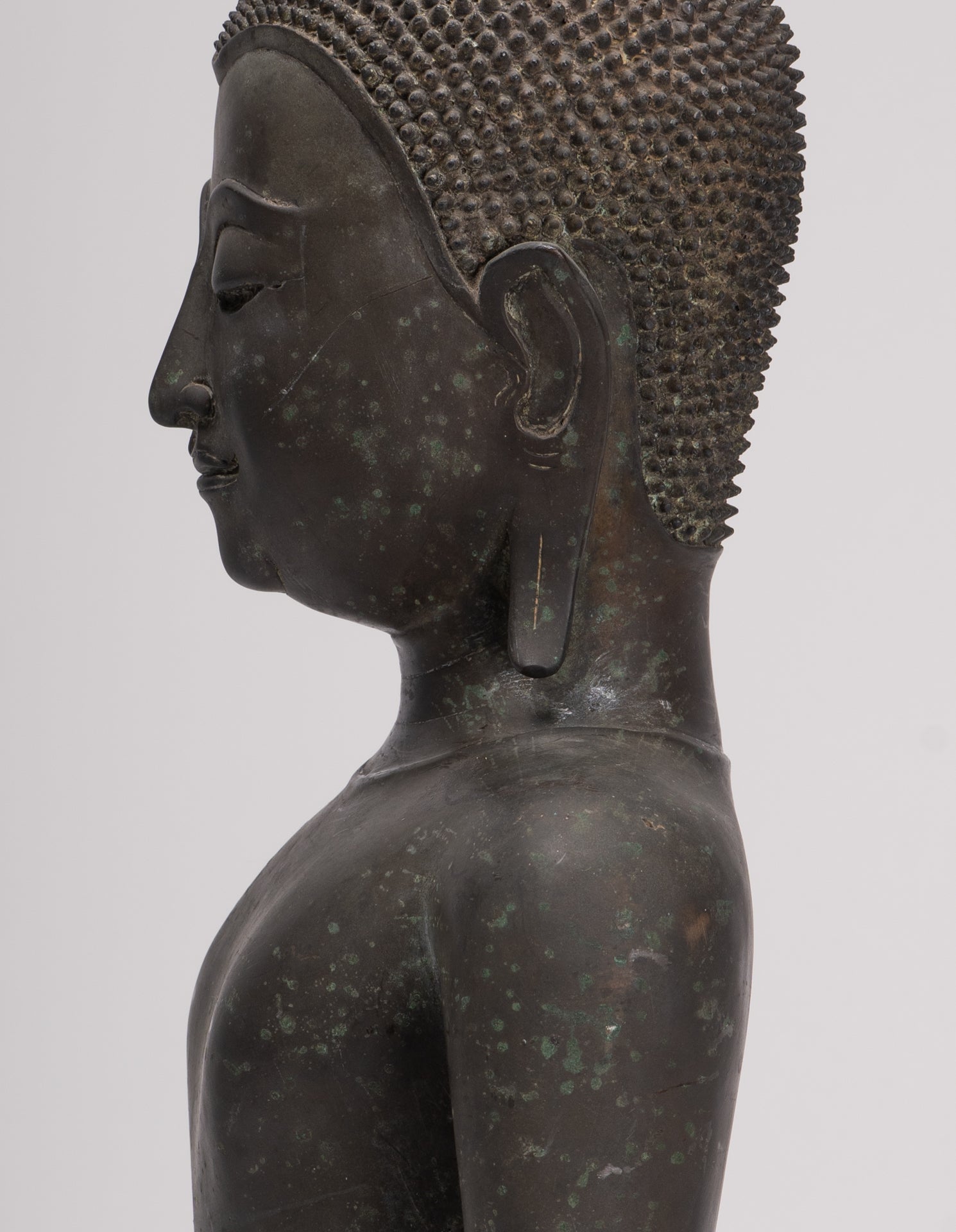 Buddha Statue - Antique U Thong Style Bronze Enlightenment Buddha Torso - 65cm/26"