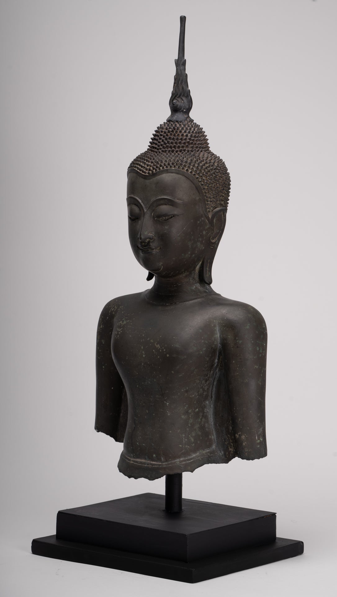 Buddha Statue - Antique U Thong Style Bronze Enlightenment Buddha Torso - 65cm/26"