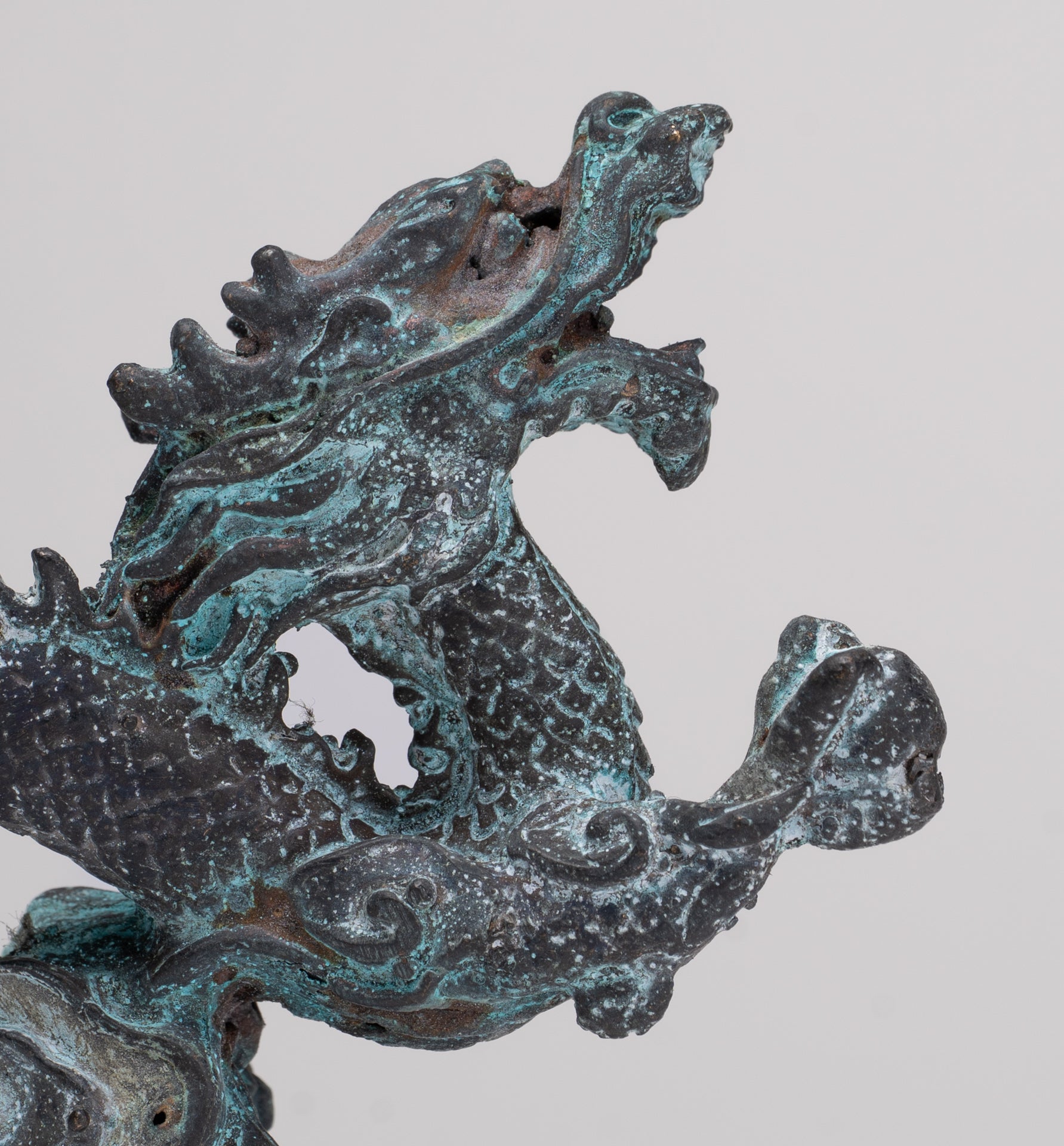Chinese Dragon - Antique Chinese Style Bronze Dragon Statue - 10cm/4"