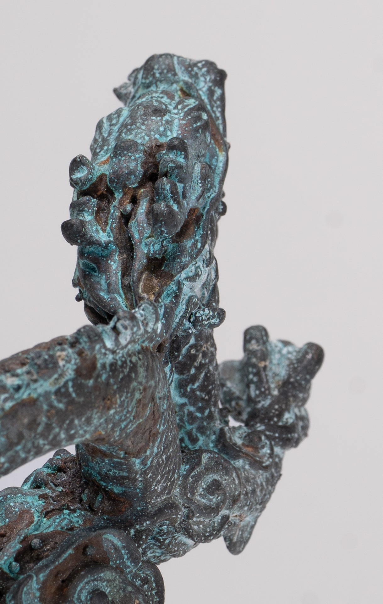 Chinese Dragon - Antique Chinese Style Bronze Dragon Statue - 10cm/4"