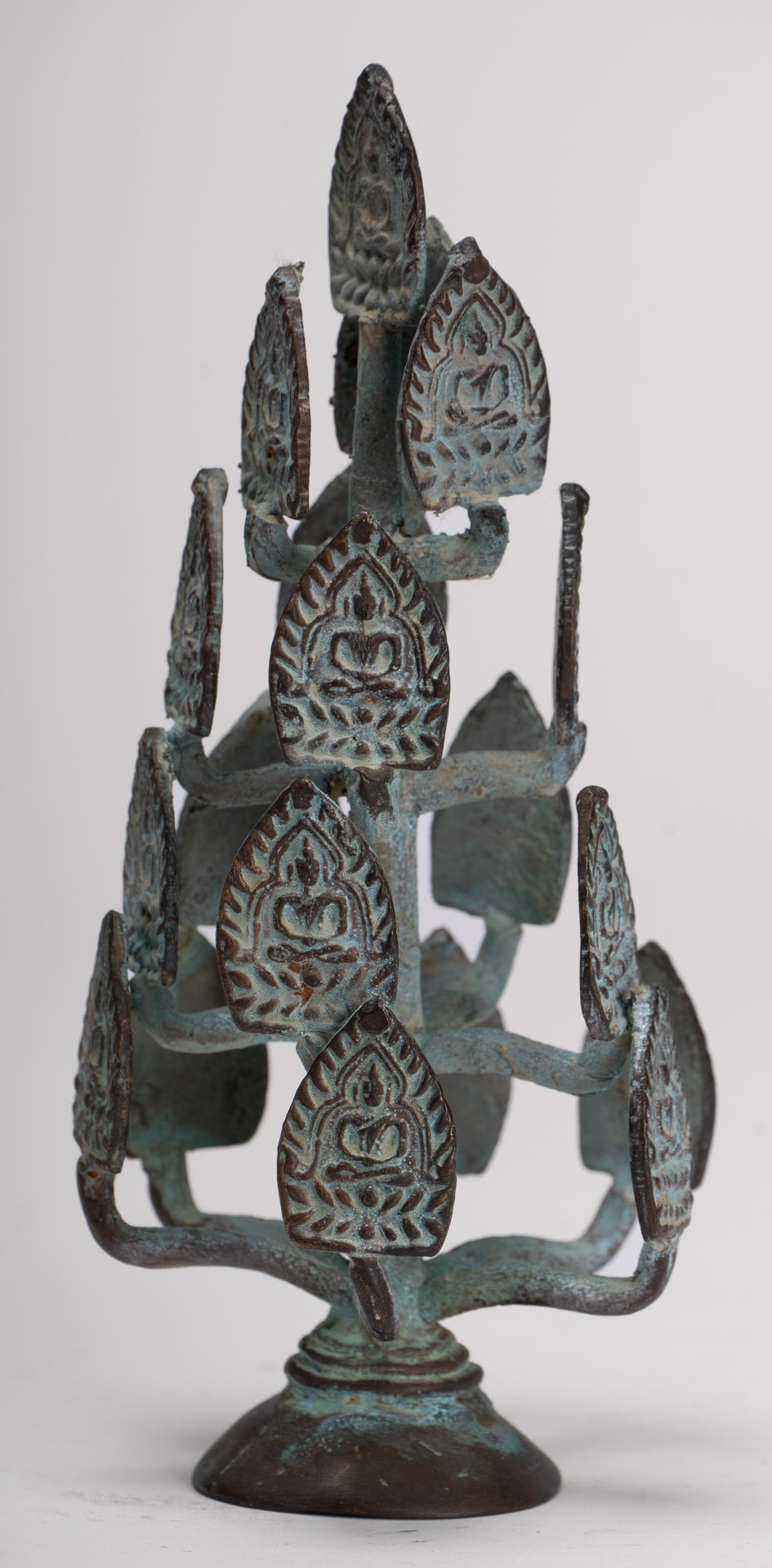 Buddha Sculpture - Antique Thai Style Bronze Seated Meditation Buddha Statues - 18cm/7" 