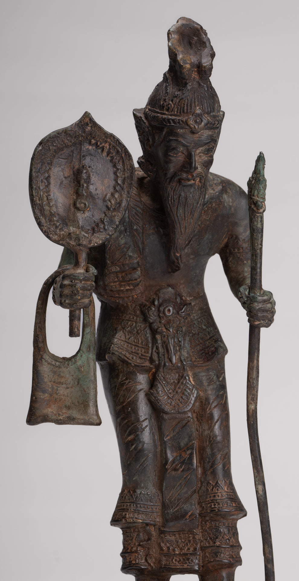 Rishi Statue - Antique Thai Style Seated Bronze Rishi or Wise Man - 36cm/14"