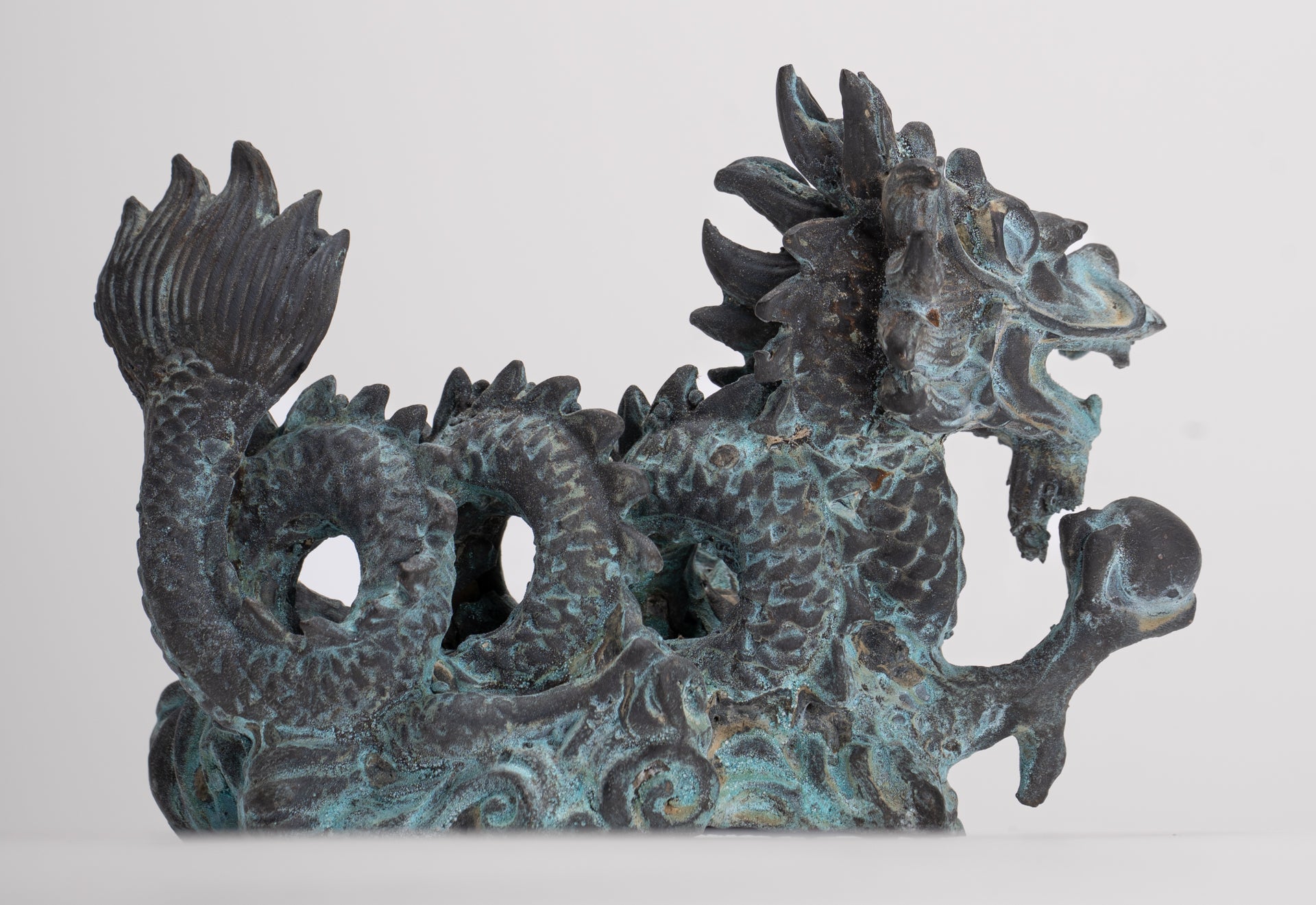 Antique Chinese Style Bronze Dragon Statue - 12.5cm/5"
