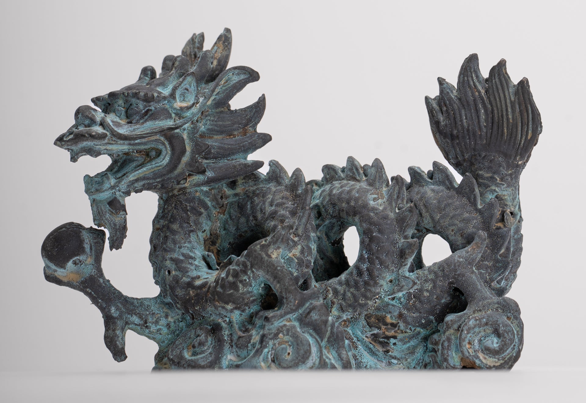 Antique Chinese Style Bronze Dragon Statue - 12.5cm/5"
