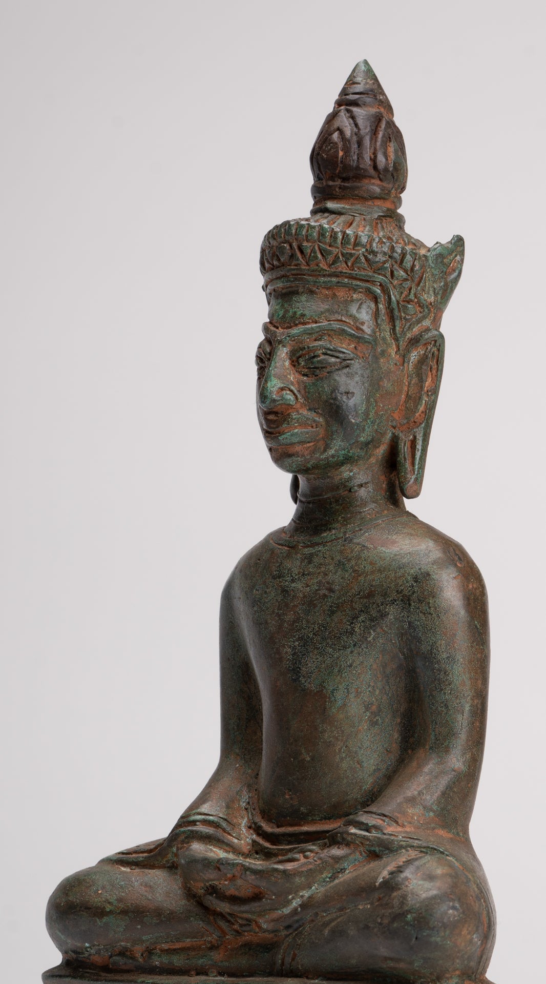 Buddha Statue - Seated Antique Laos Style Meditation Buddha Statue - 26cm/10"