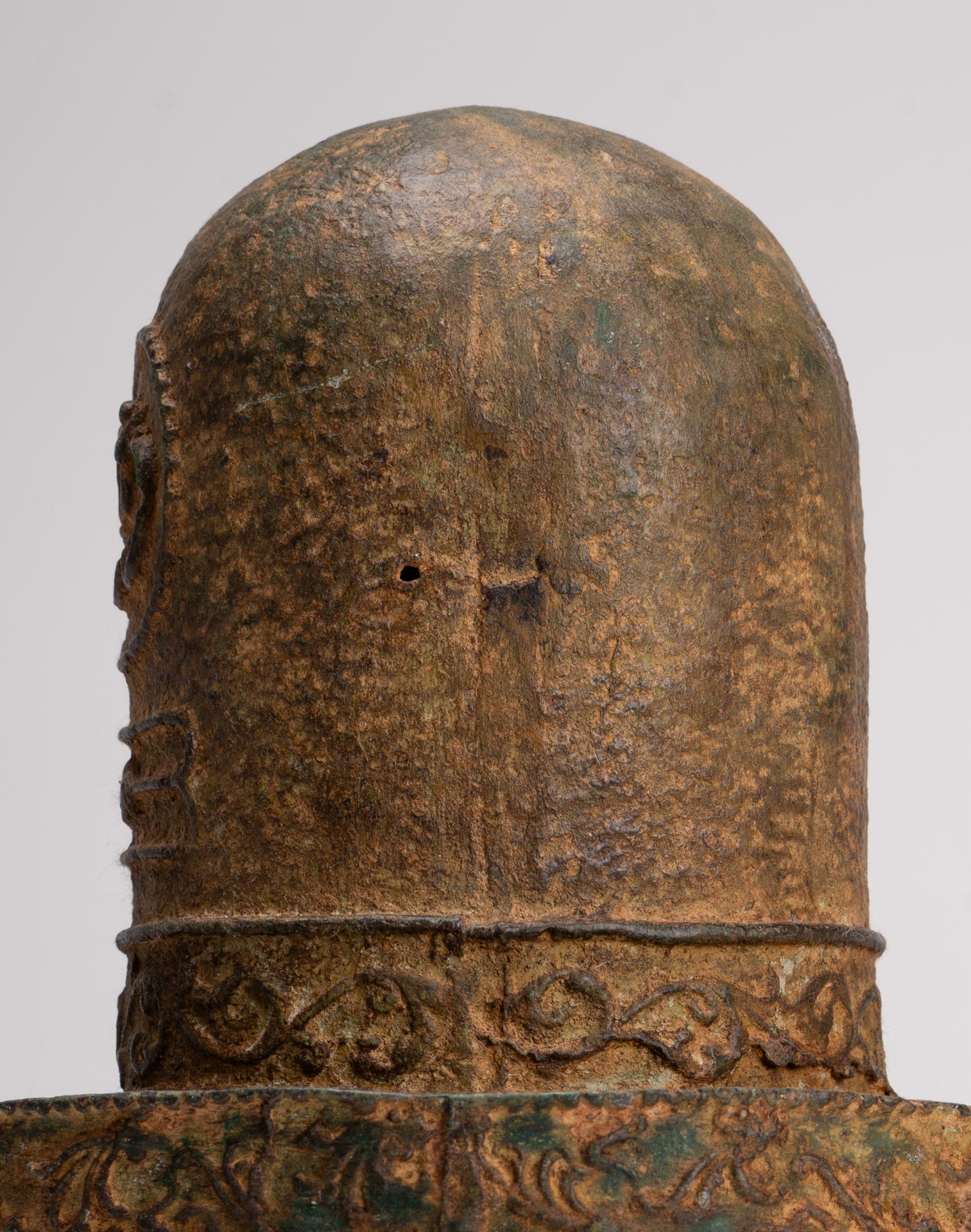 Linga - Antique Indian Style South Asia Bronze Shiva Linga / Lingnum & Yoni - 26cm/10"