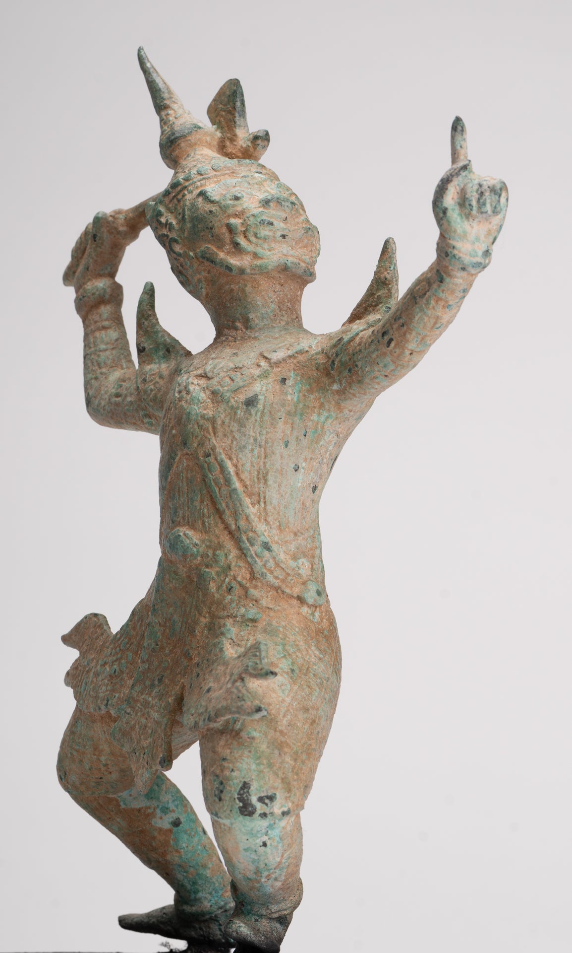 Antique Khmer Style Standing Bayon Hindu God Hanuman Statue - 31cm/12" Tall