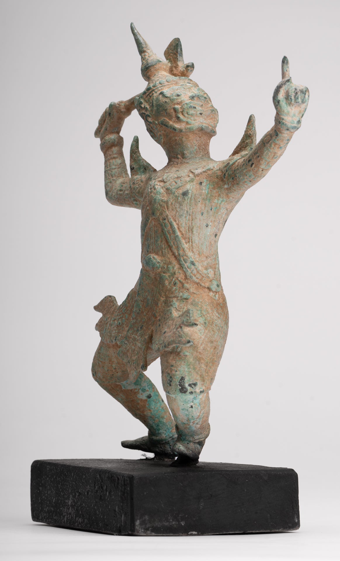 Antique Khmer Style Standing Bayon Hindu God Hanuman Statue - 31cm/12" Tall