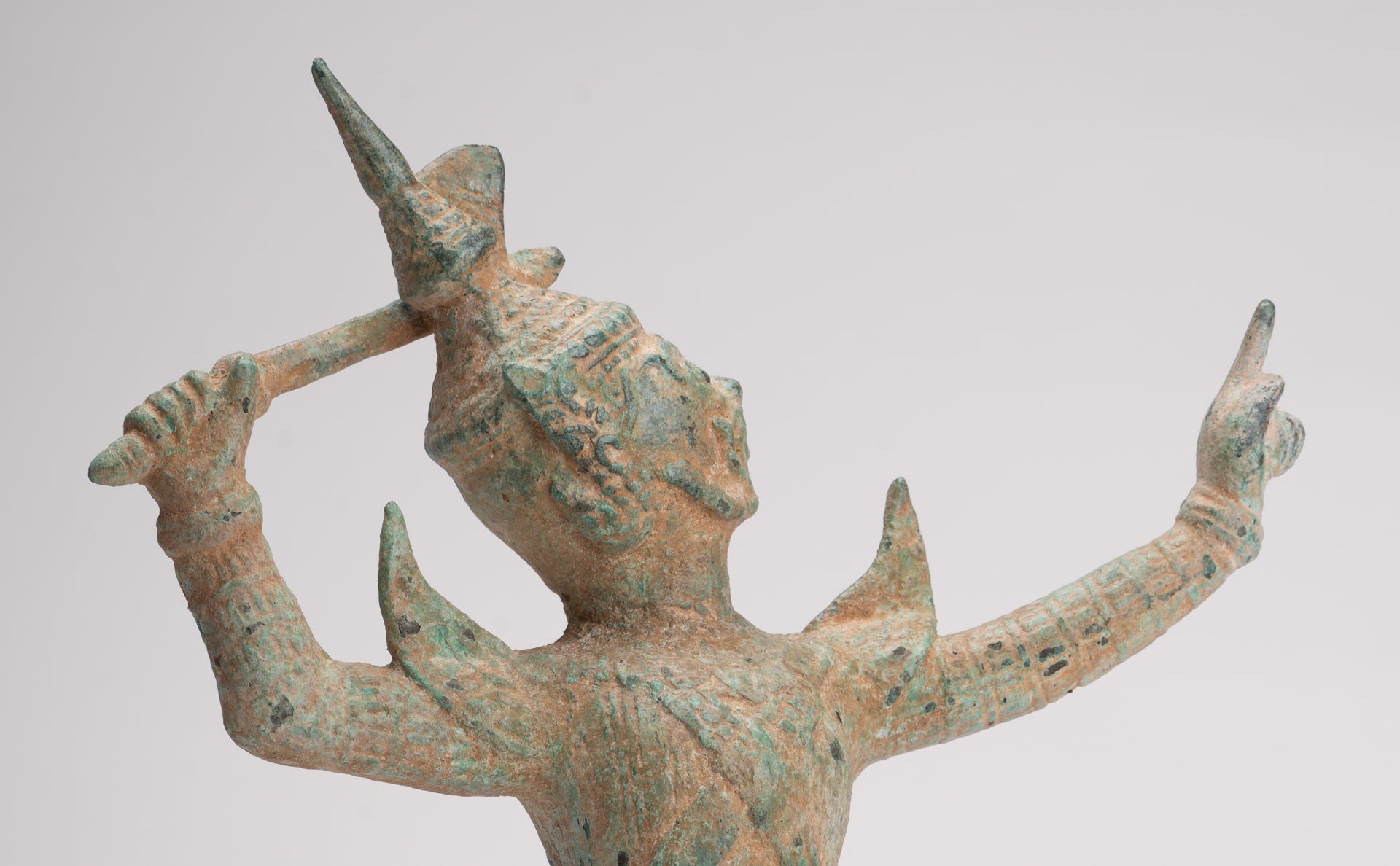 Antique Khmer Style Standing Bayon Hindu God Hanuman Statue - 31cm/12" Tall