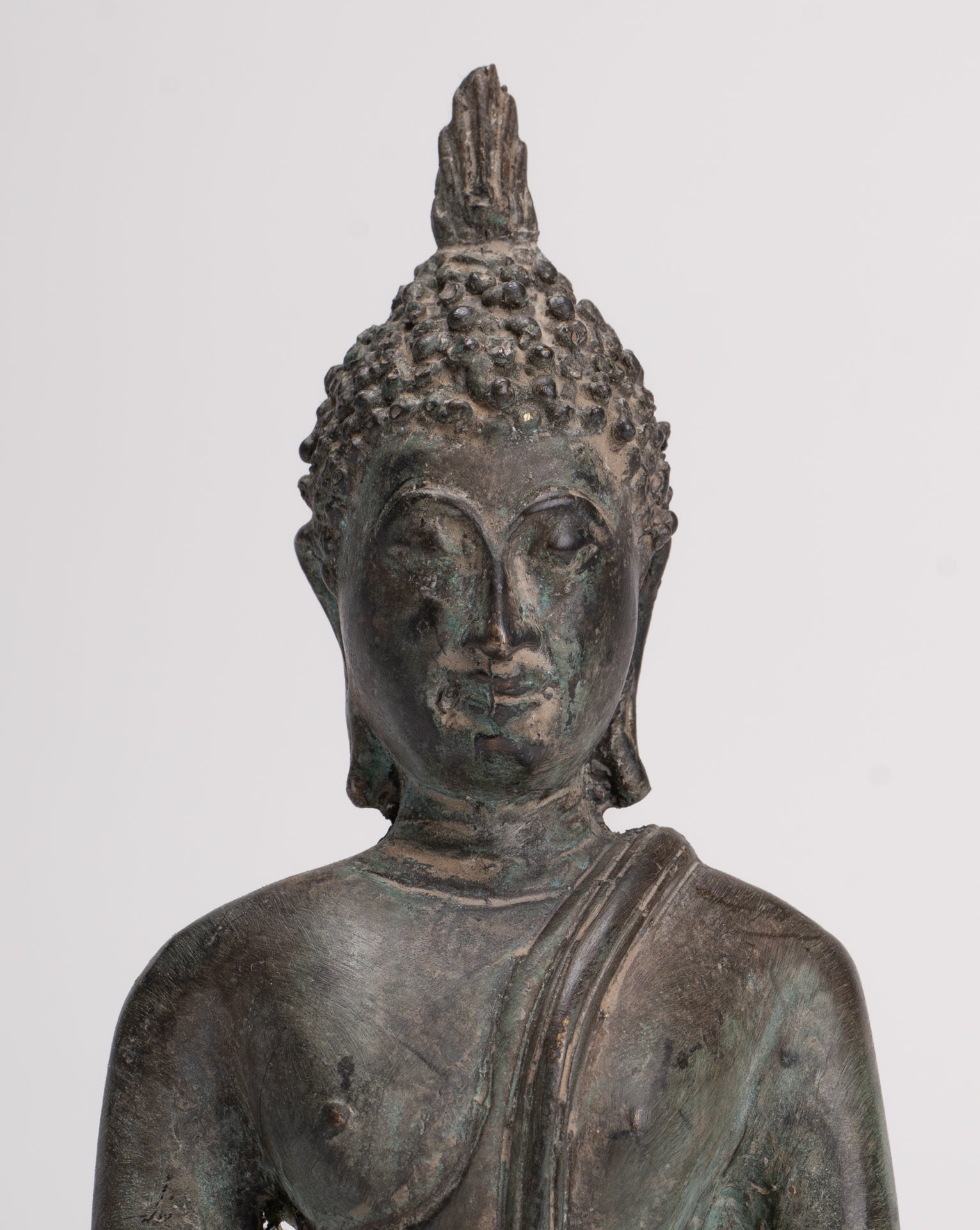 Buddha Statue - Antique Sukhothai Style Thai Enlightenment Buddha Statue - 17cm/7"
