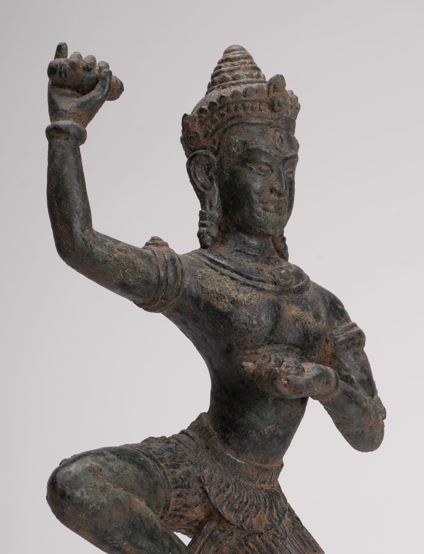 Antique Khmer Style Angkor Wat Bronze Dancing Apsara or Angel - 29cm/12"