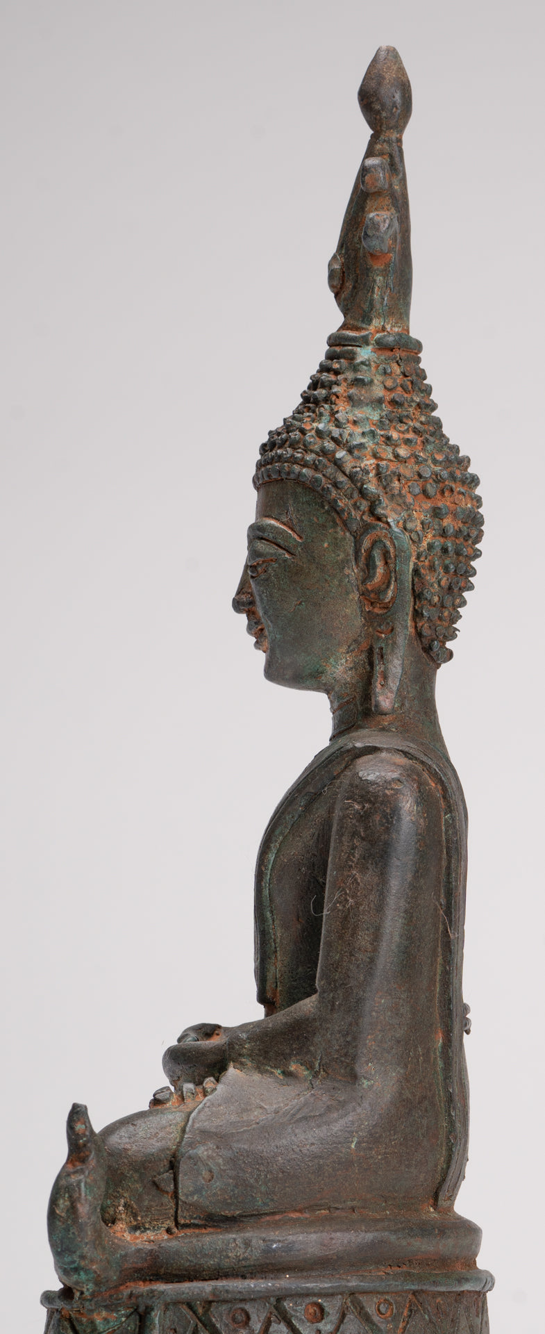 Buddha Statue - Seated Antique Laos Style Meditation Buddha Statue - 26cm/10"