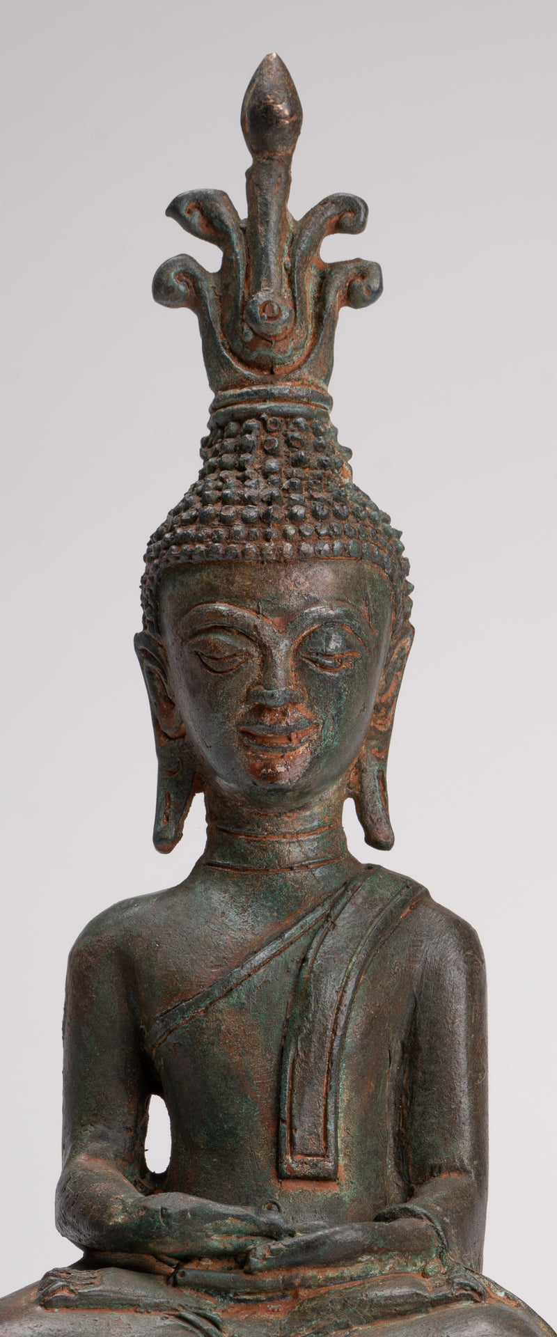Buddha Statue - Seated Antique Laos Style Meditation Buddha Statue - 26cm/10"