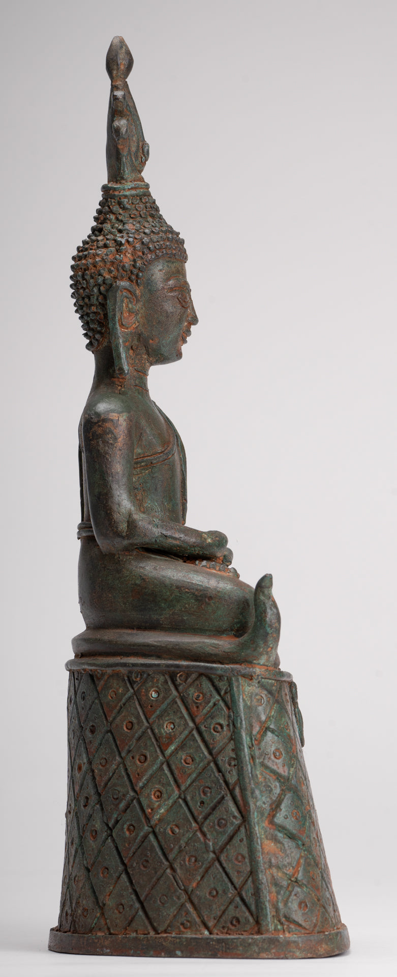 Buddha Statue - Seated Antique Laos Style Meditation Buddha Statue - 26cm/10"