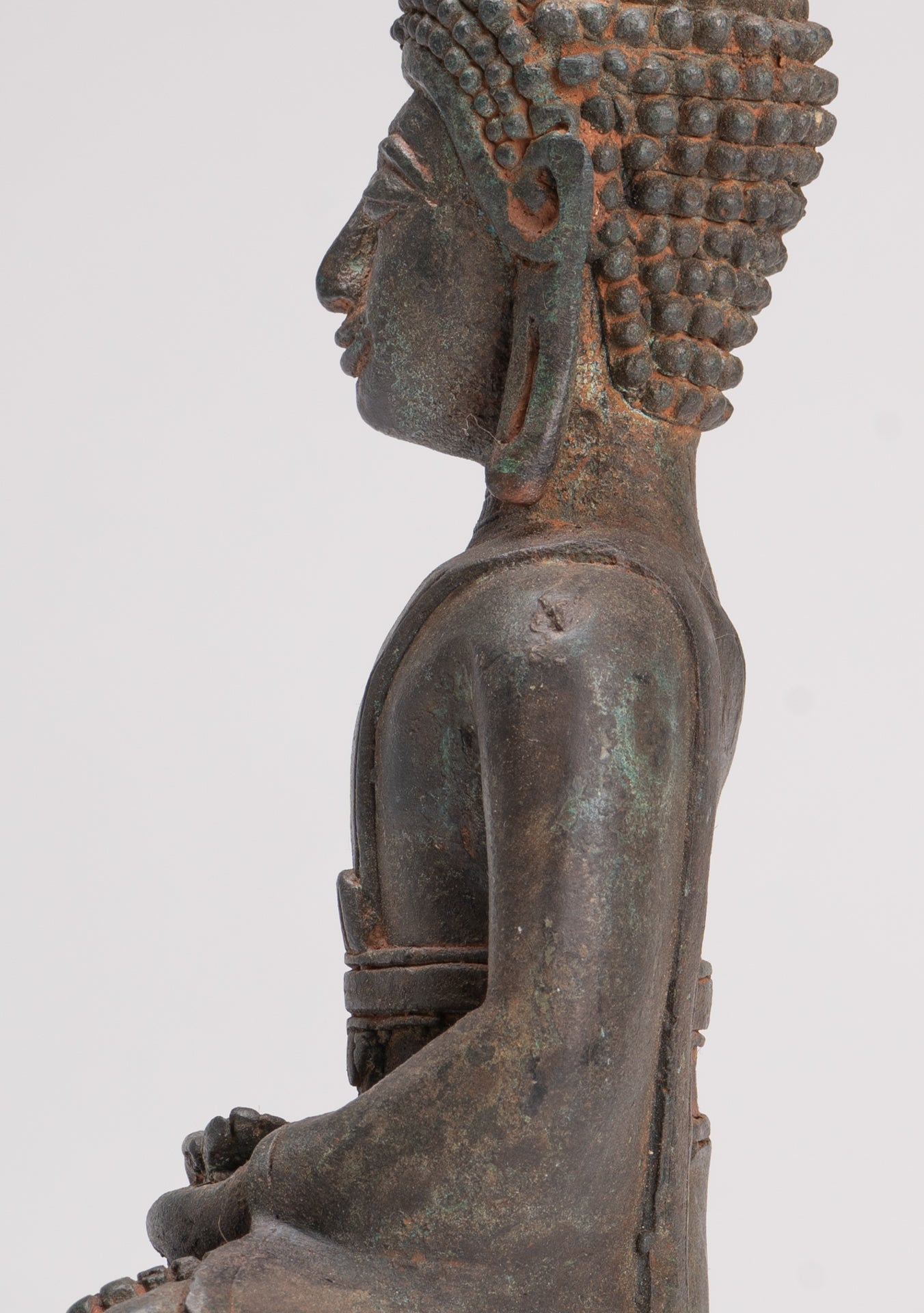 Buddha Statue - Seated Antique Laos Style Meditation Buddha Statue - 31cm/12"