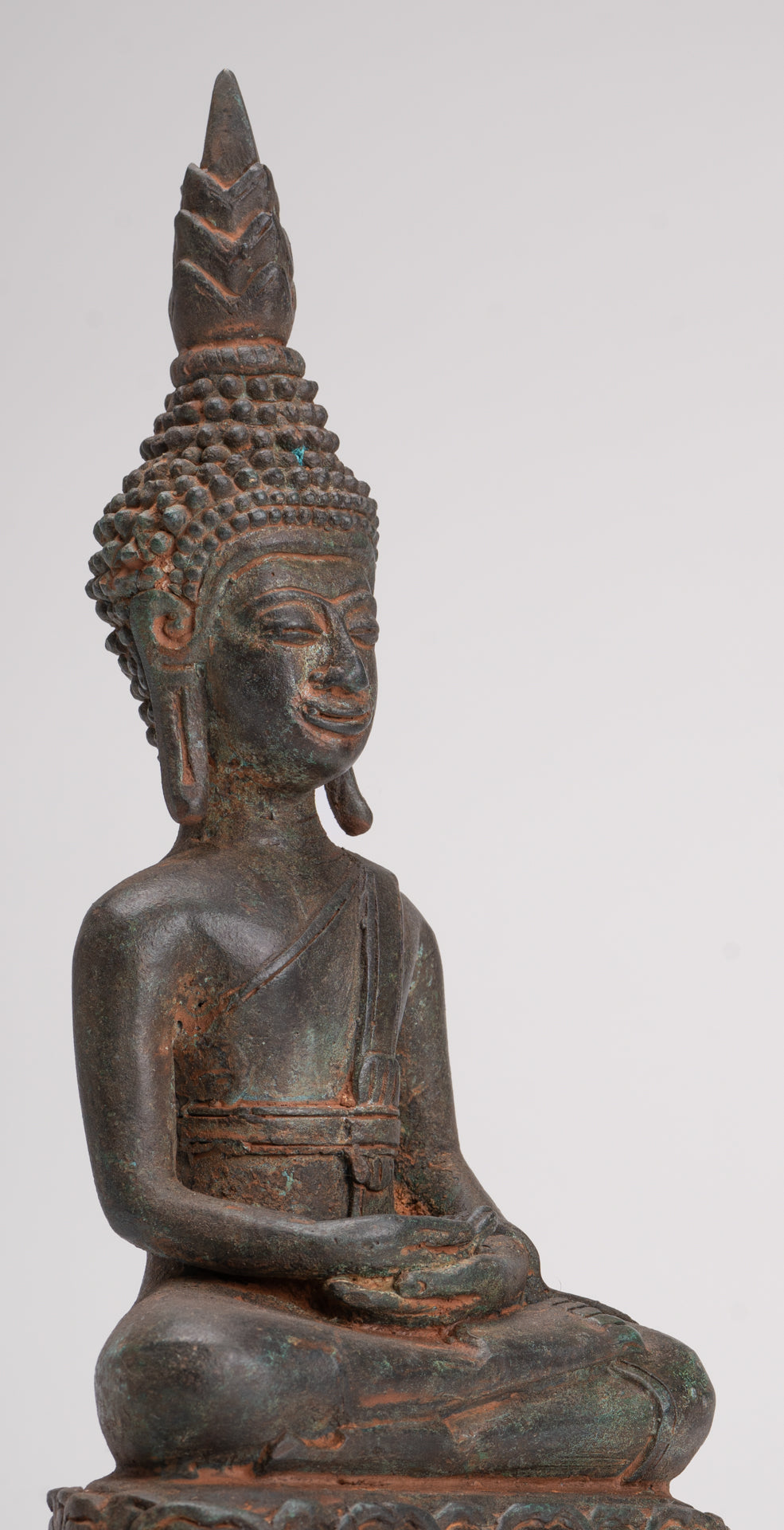 Buddha Statue - Seated Antique Laos Style Meditation Buddha Statue - 31cm/12"