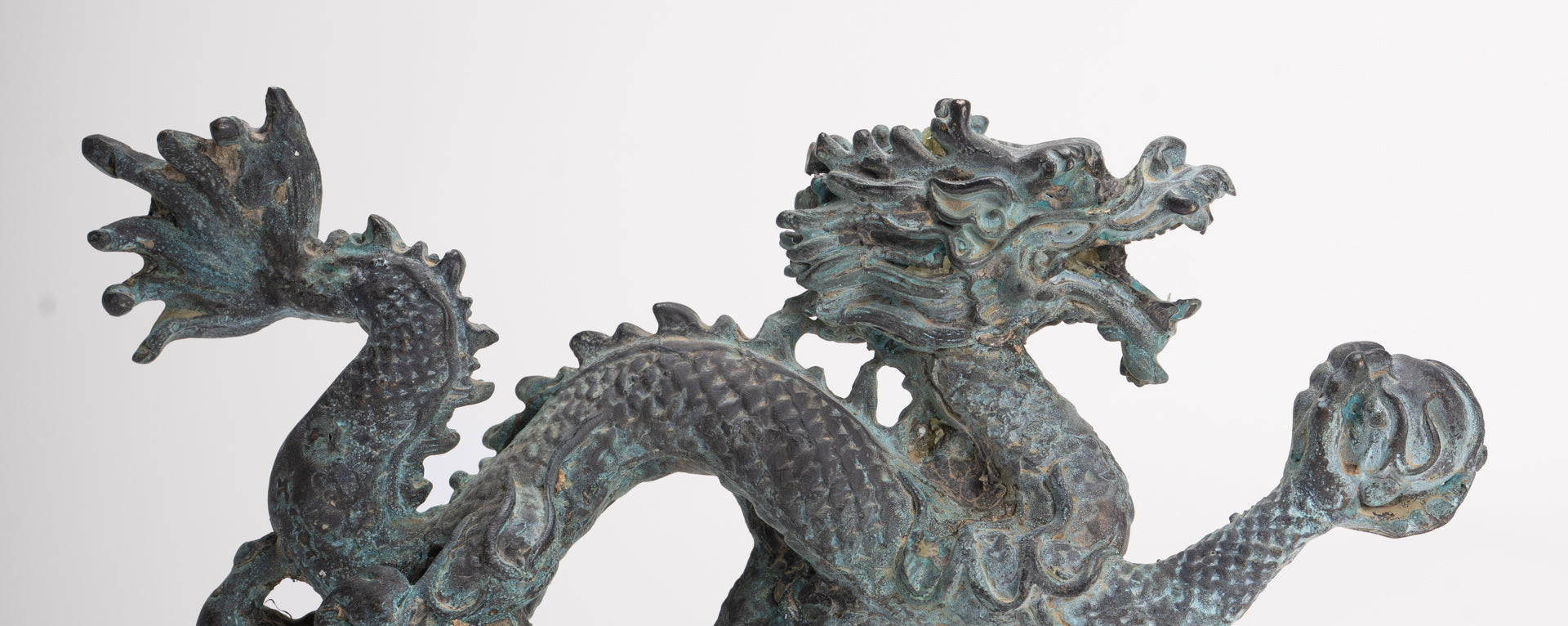 Antique Chinese Style Bronze Chinese Dragon Statue - 12cm/5"