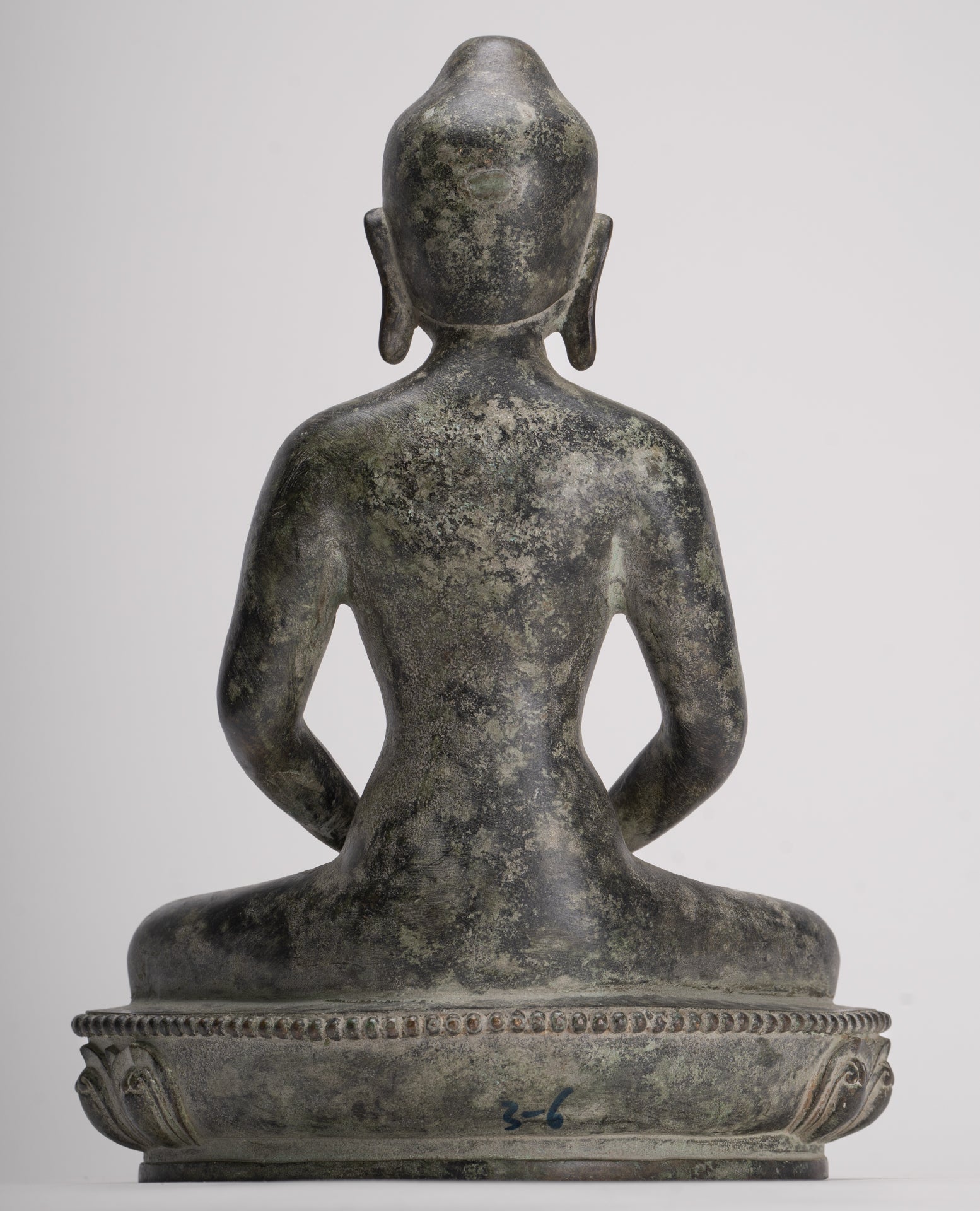 Antique Japanese Style Bronze Seated Meditation Amitabha Buddha Statue - 28cm/11"