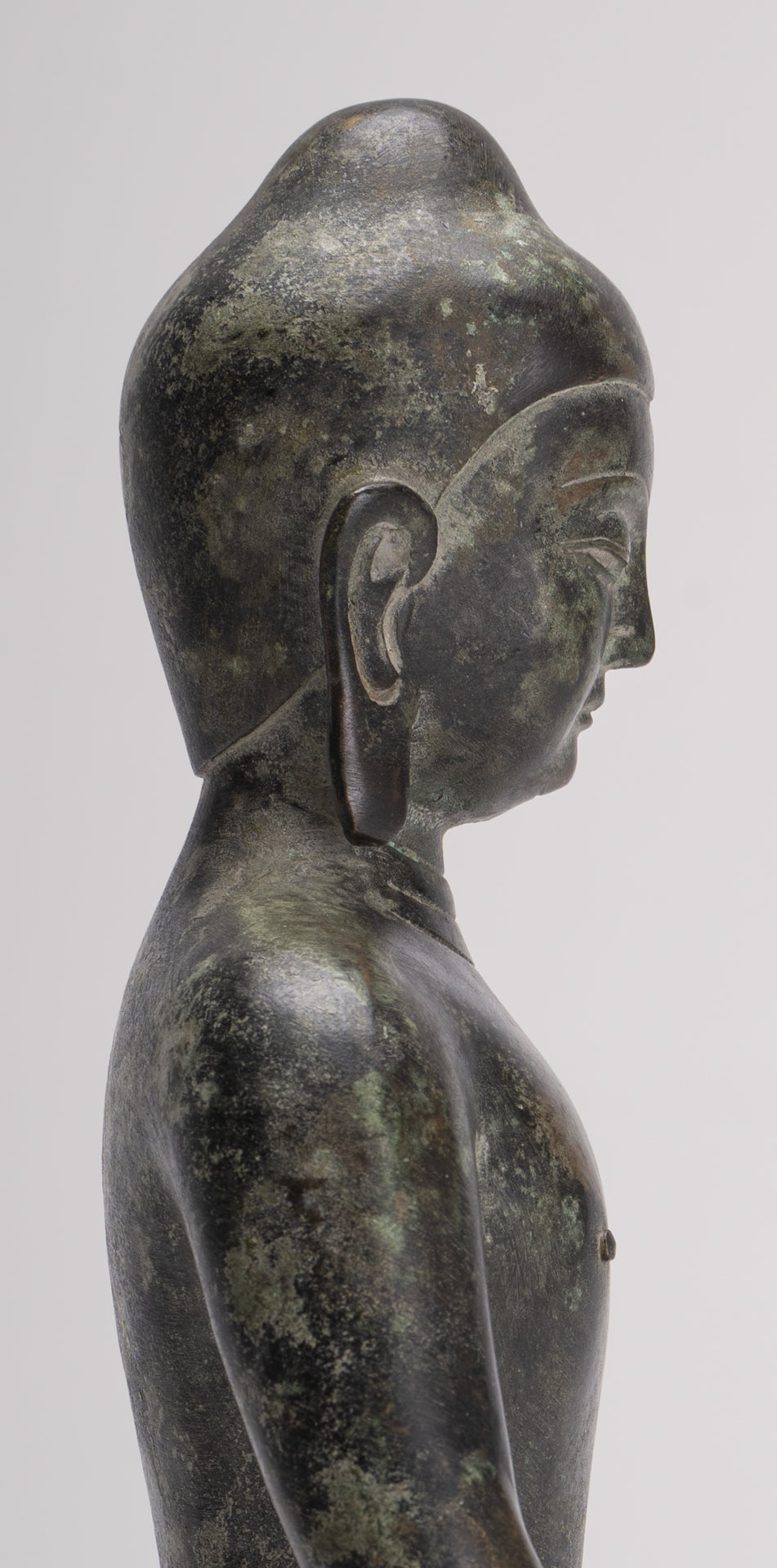 Antique Japanese Style Bronze Seated Meditation Amitabha Buddha Statue - 28cm/11"