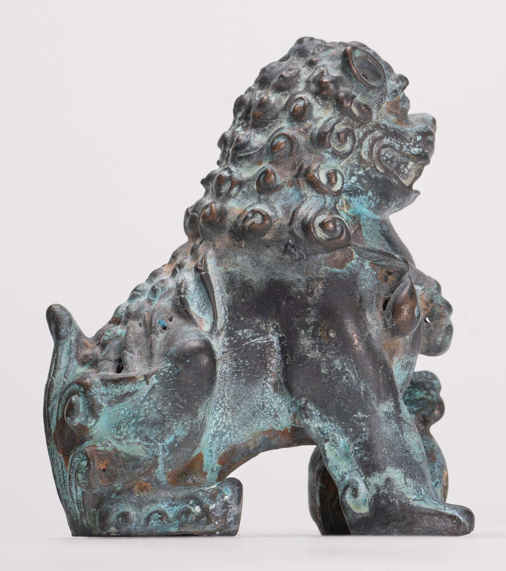 Lions gardiens de temple de style chinois antique Lions Shishi Foo Dogs Lions impériaux (paire) - 10,5 cm/4"