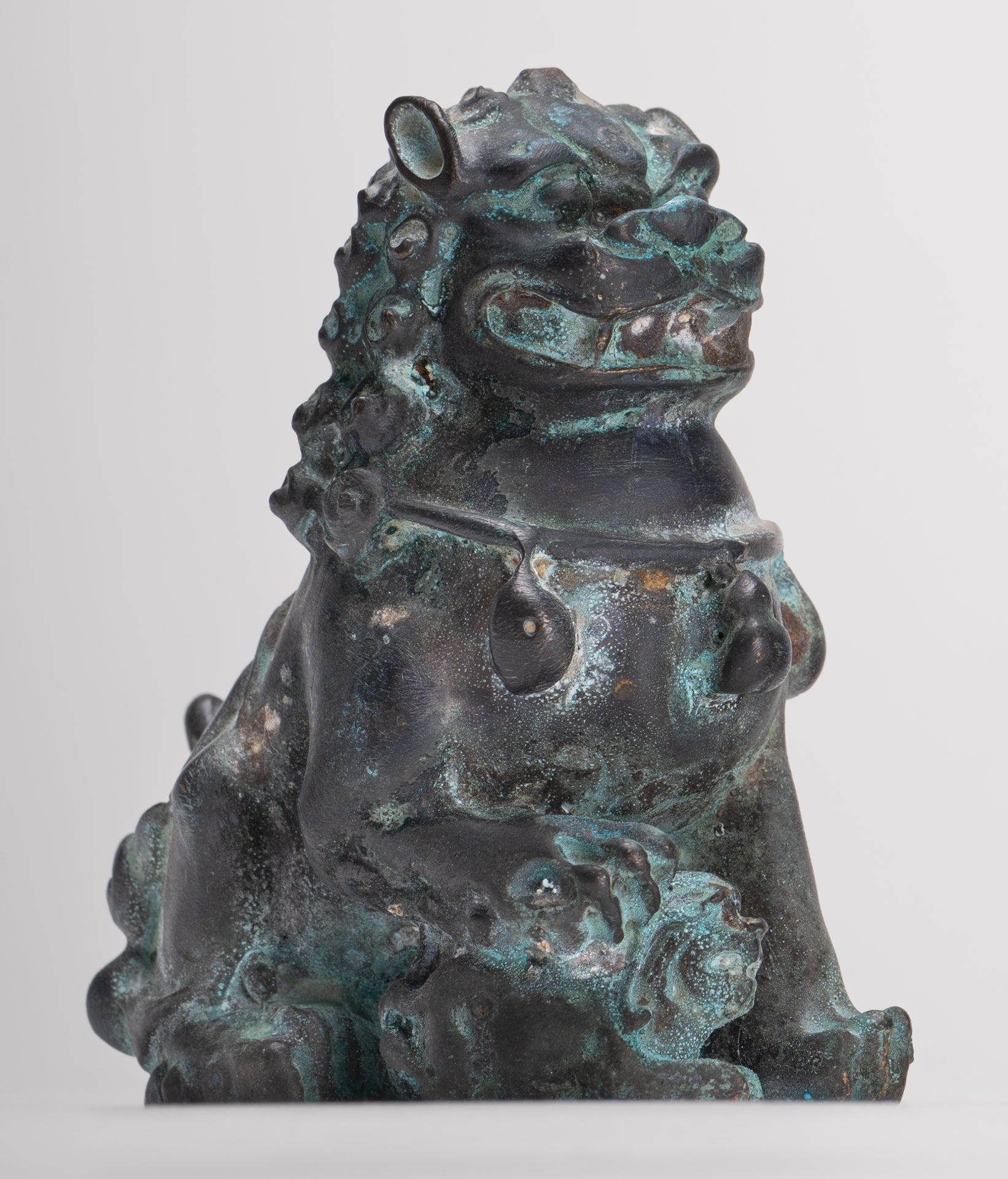 Lions gardiens de temple de style chinois antique Lions Shishi Foo Dogs Lions impériaux (paire) - 10,5 cm/4"