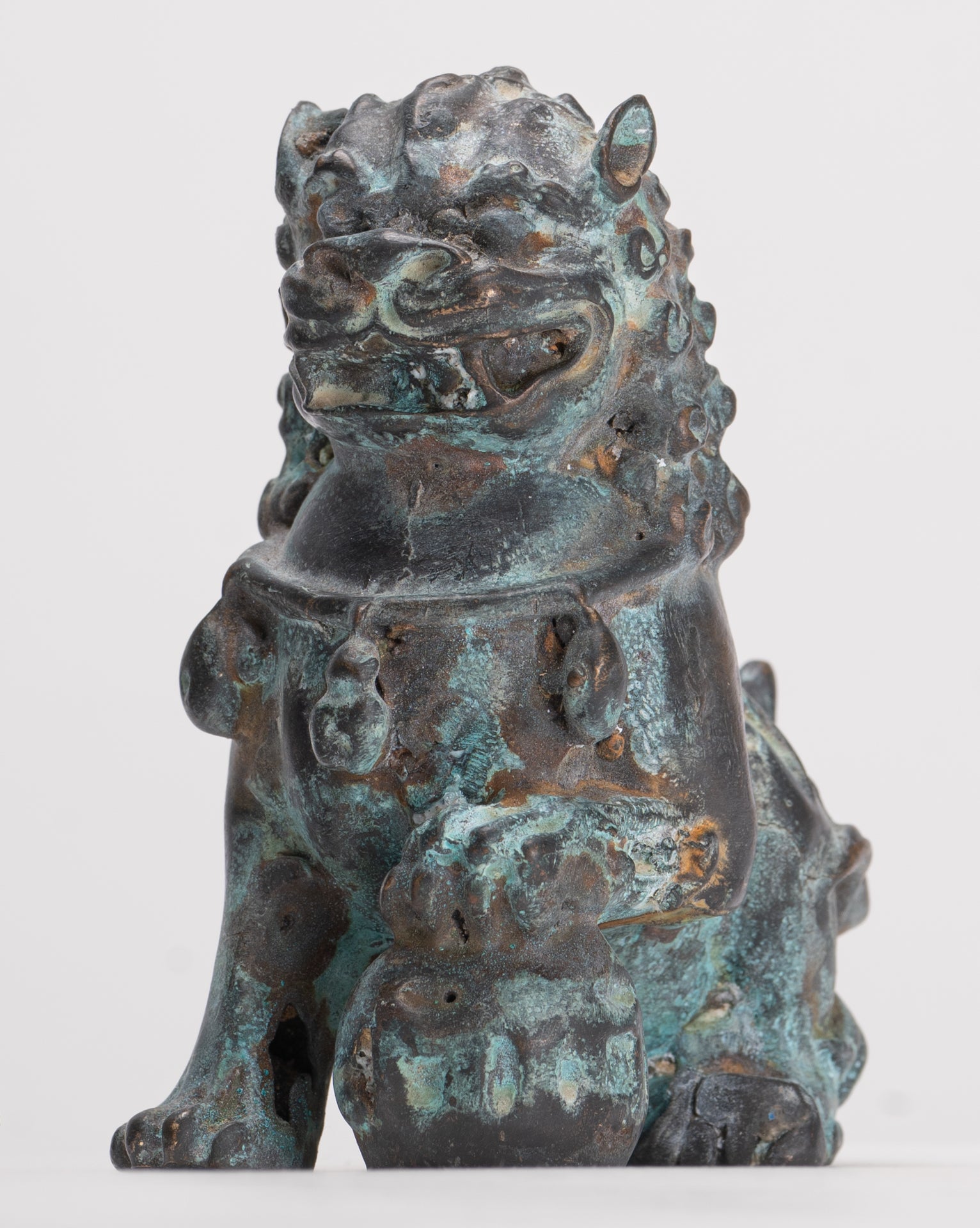 Lions gardiens de temple de style chinois antique Lions Shishi Foo Dogs Lions impériaux (paire) - 10,5 cm/4"