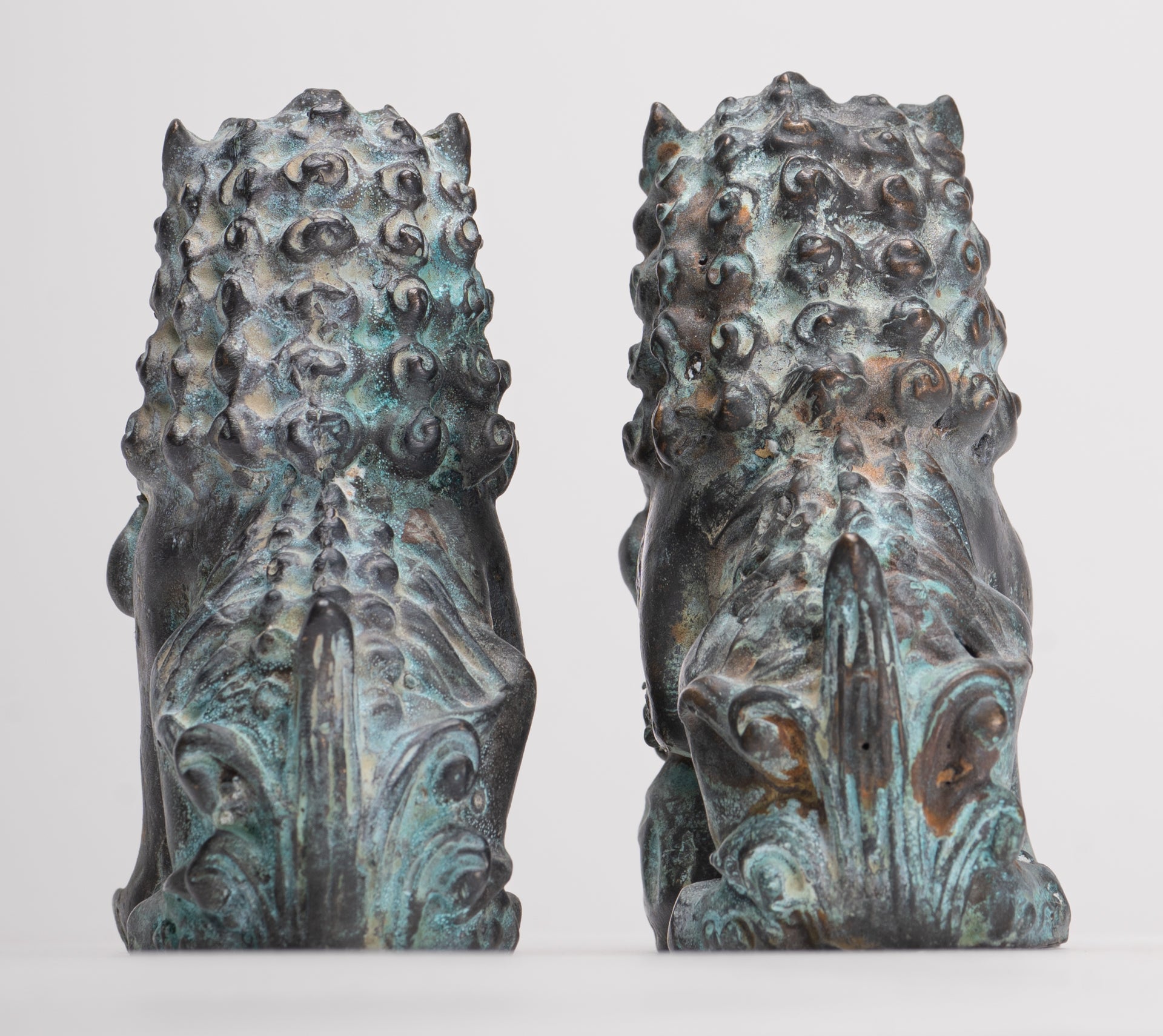 Lions gardiens de temple de style chinois antique Lions Shishi Foo Dogs Lions impériaux (paire) - 10,5 cm/4"