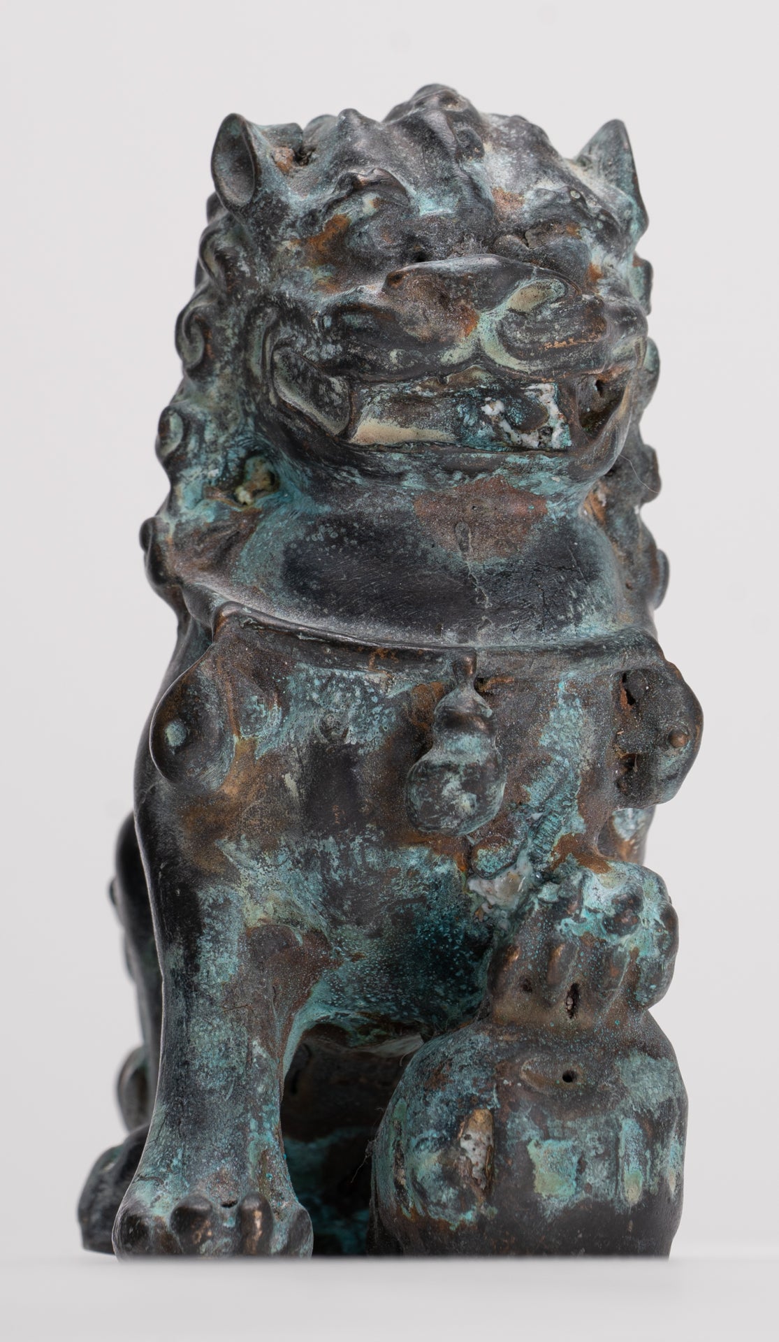 Lions gardiens de temple de style chinois antique Lions Shishi Foo Dogs Lions impériaux (paire) - 10,5 cm/4"