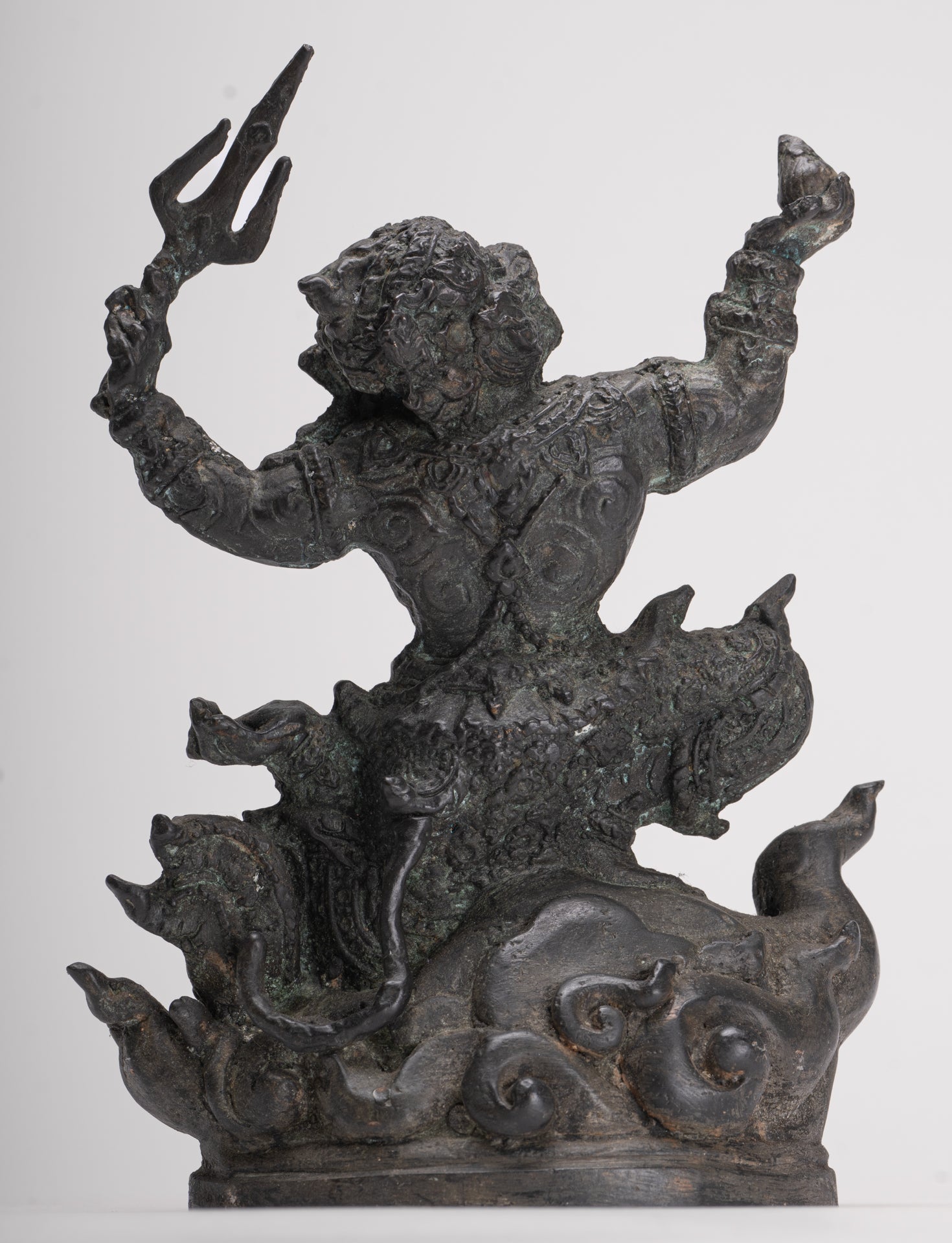 Antique Thai Style Bayon Hindu God Hanuman Statue - 23cm/9" Tall