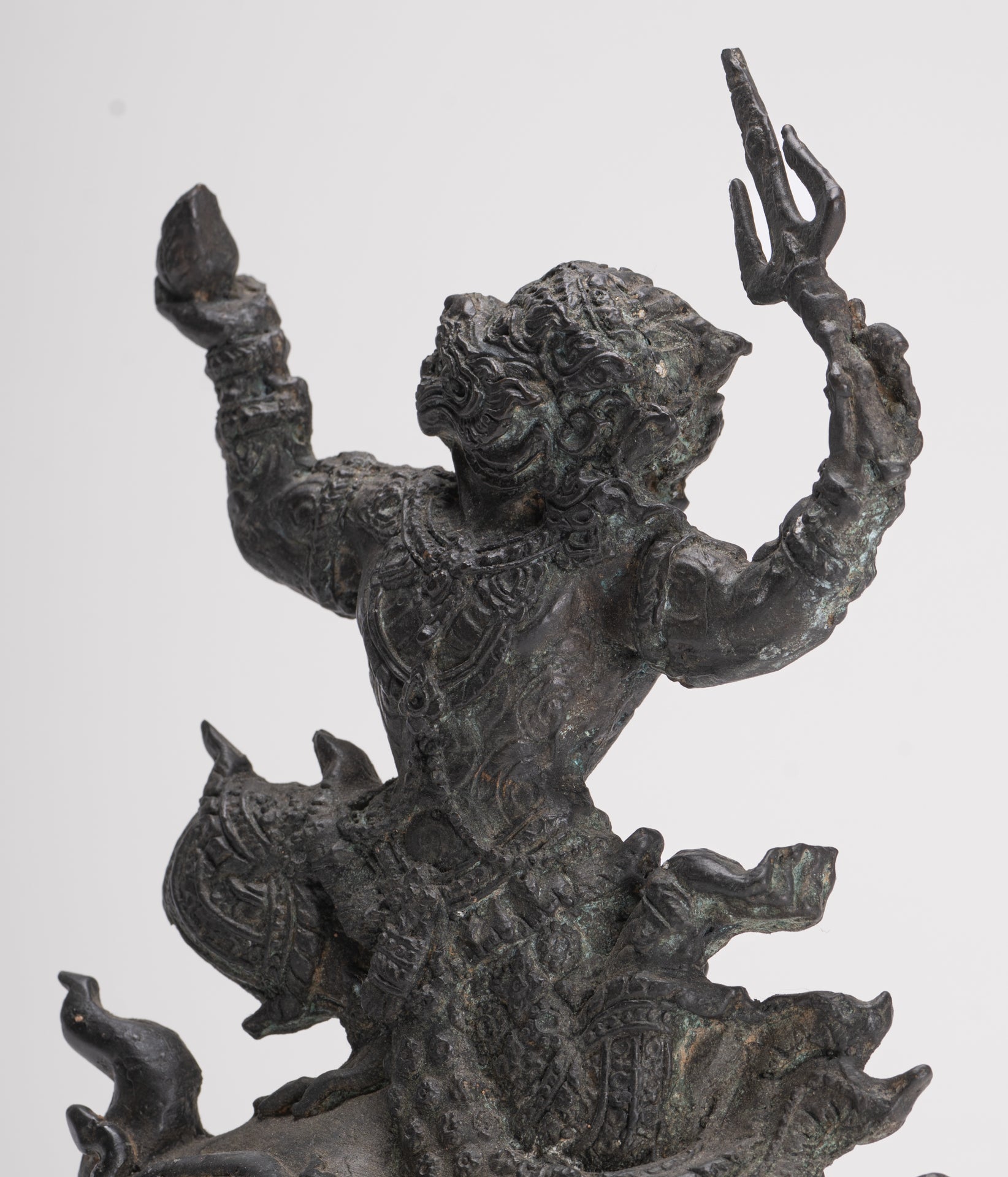 Antique Thai Style Bayon Hindu God Hanuman Statue - 23cm/9" Tall