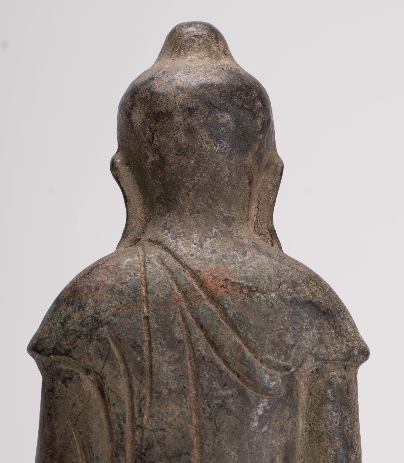 Buddha Statue - Antique Japanese Style Seated Bronze Enlightenment Buddha Statue - 23cm/9"