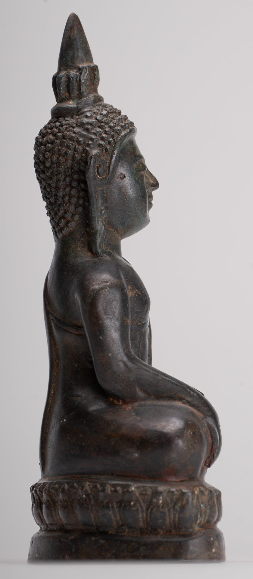 Buddha Statue - Antique Laos Style Bronze Enlightenment Buddha Statue - 21cm/8"