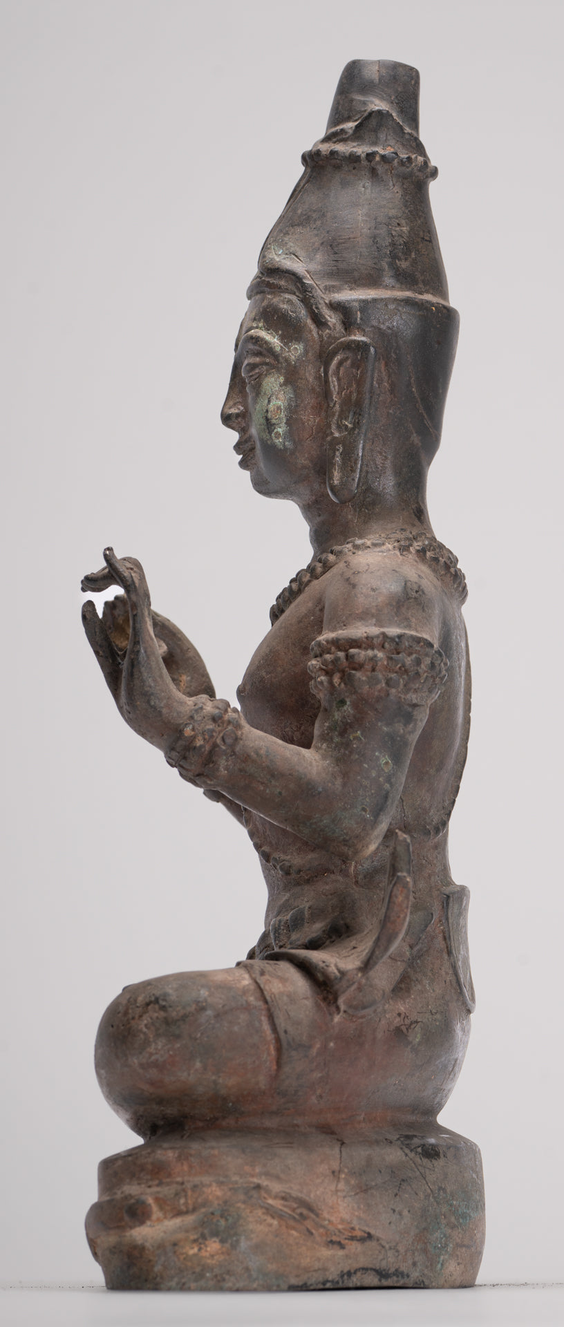 Antique Buddha Statue - Seated Antique Thai Hermit / Wise Man Statue - 29cm/12"