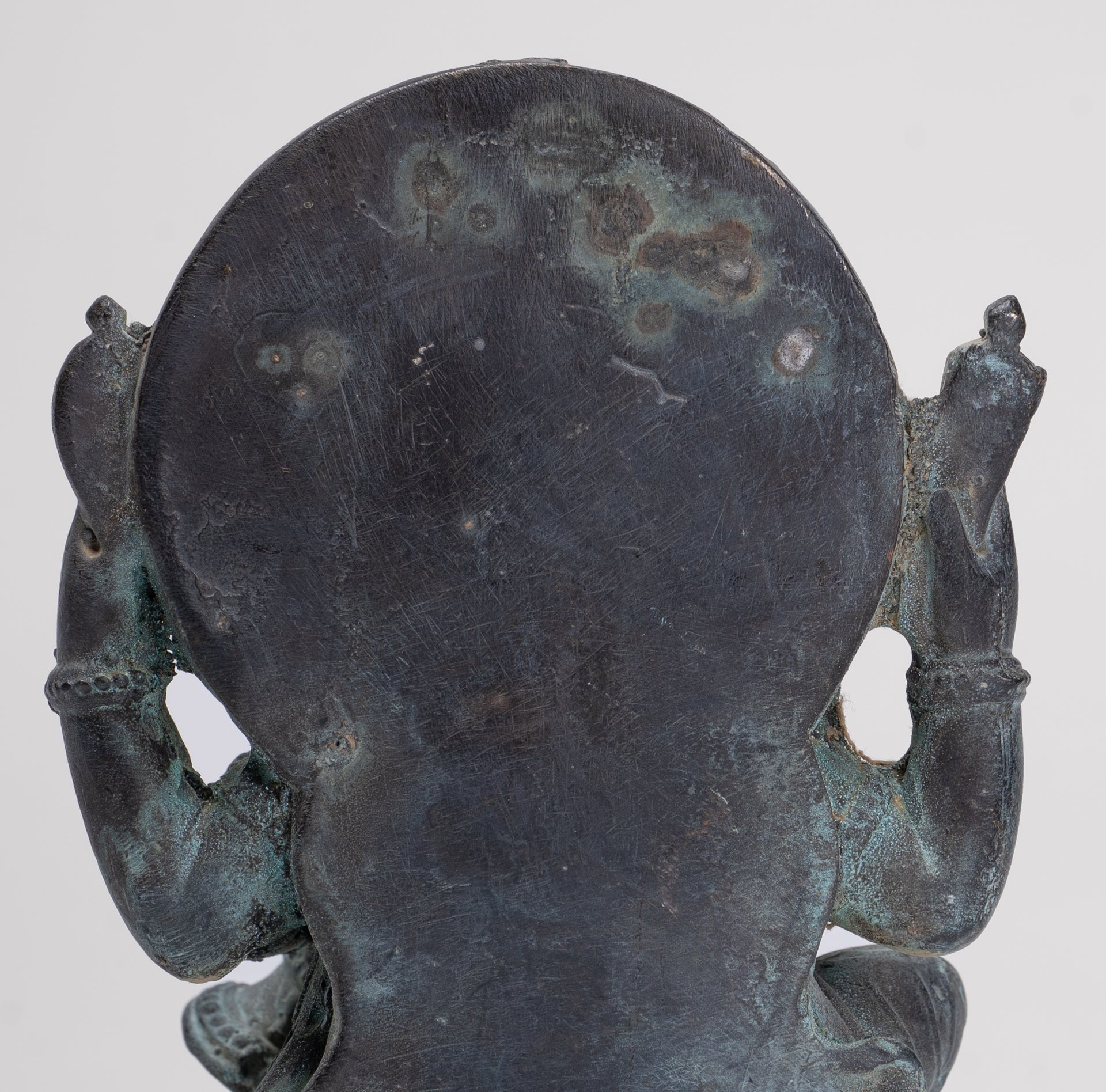 Ganesh - Antique Thai Style Bronze Seated Ganesh Statue  - 15.5cm/6"