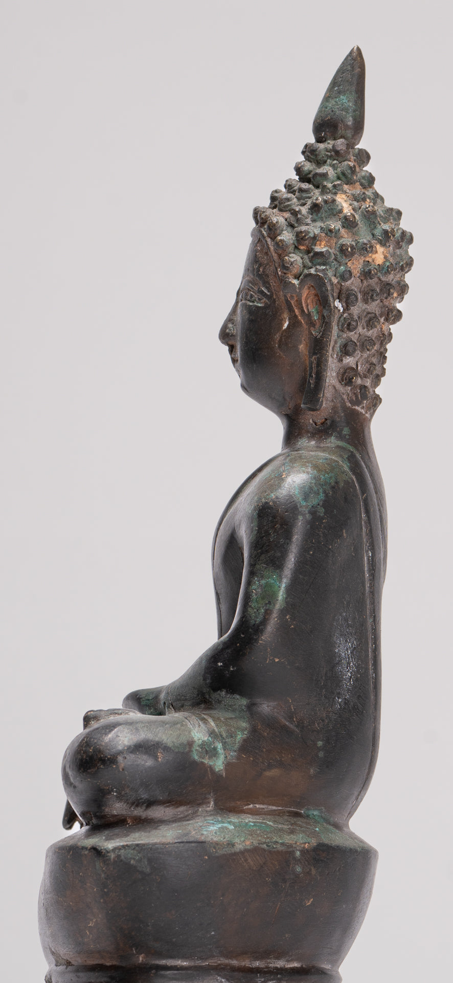 Buddha Statue - Antique Laos Style Bronze Enlightenment Buddha Statue - 29cm/12"