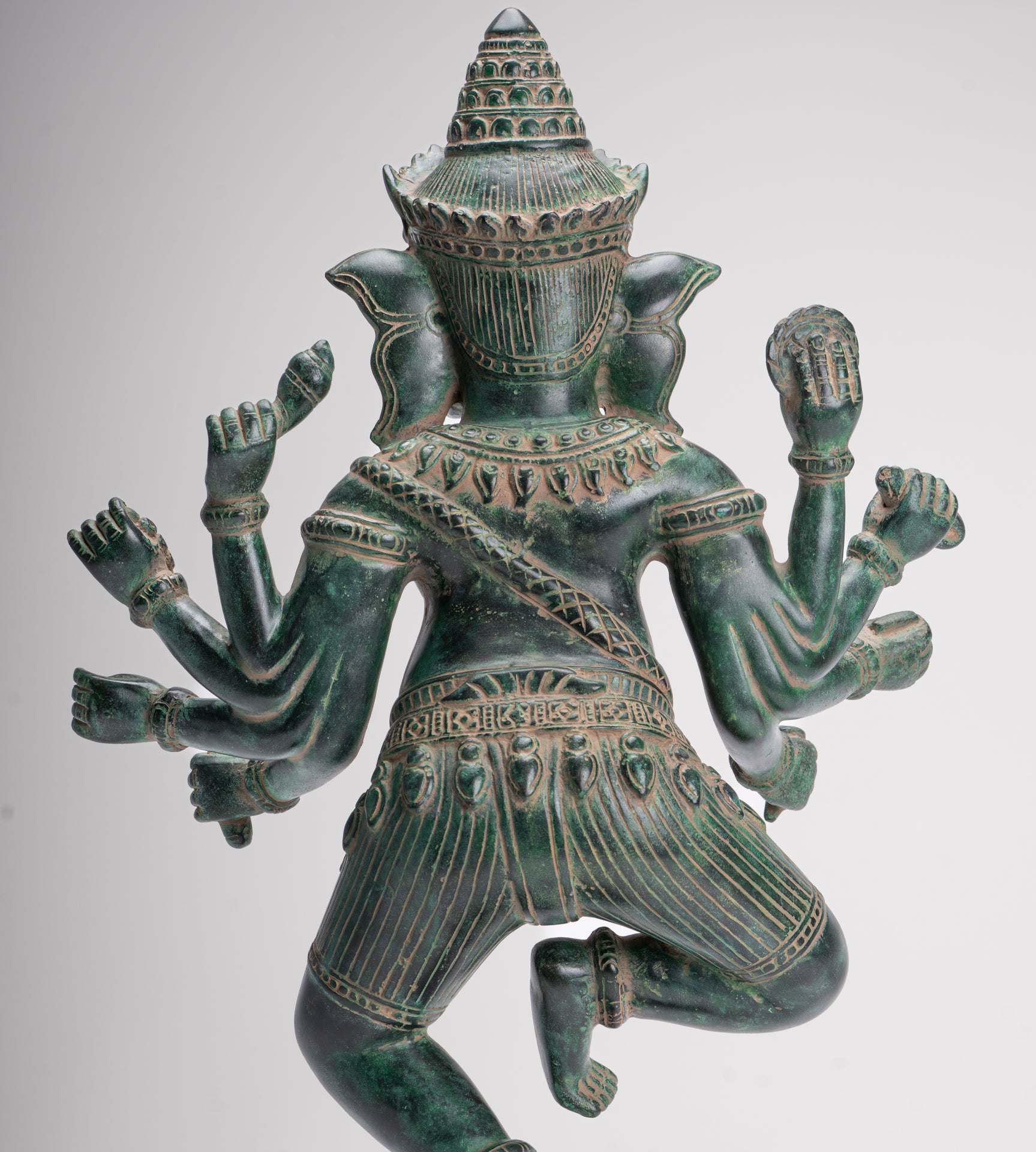 Ganesha Statue - Antique Khmer Style Bronze Dancing Ganesh Statue - 50cm/20"