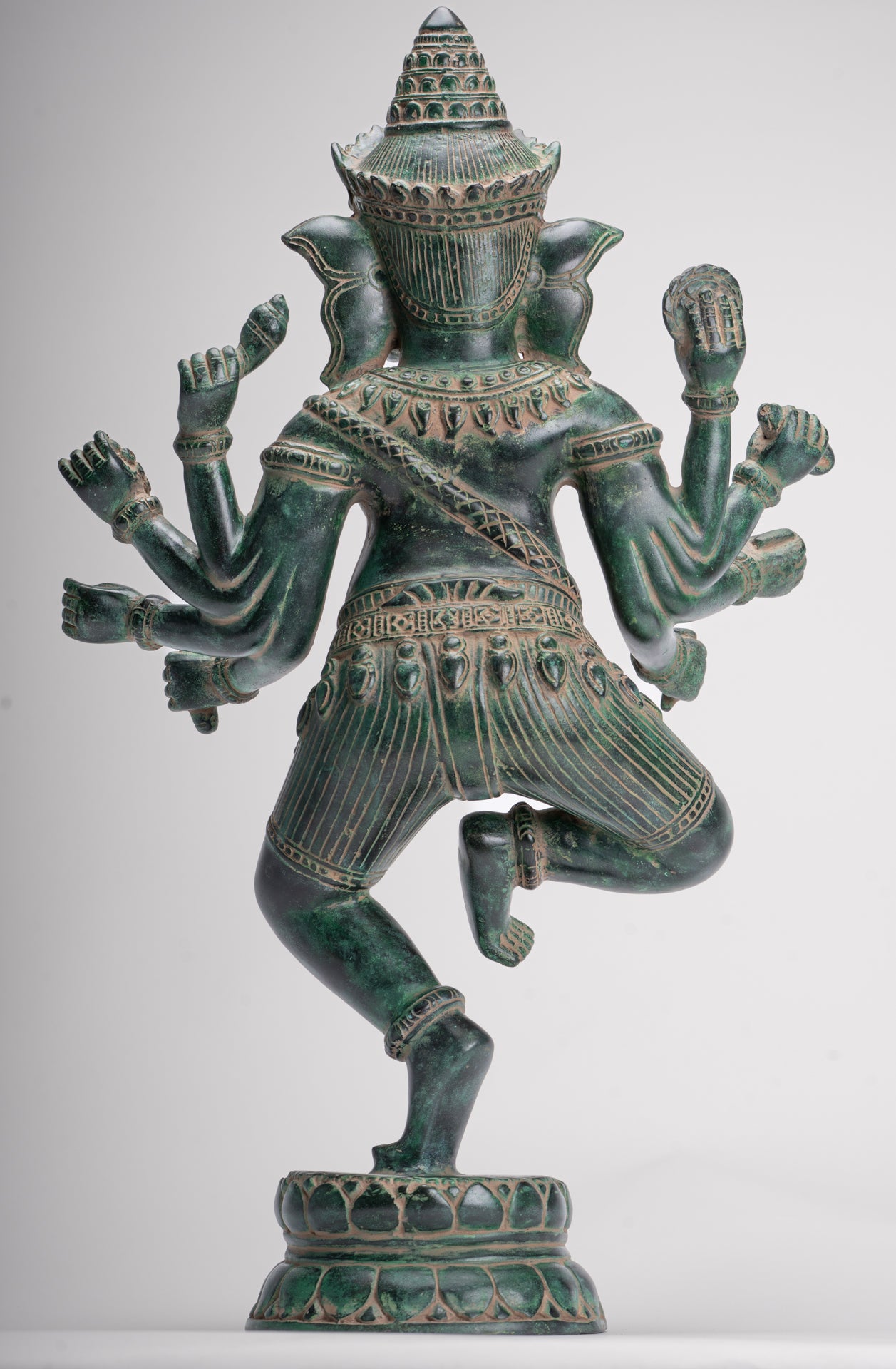 Ganesha Statue - Antique Khmer Style Bronze Dancing Ganesh Statue - 50cm/20"