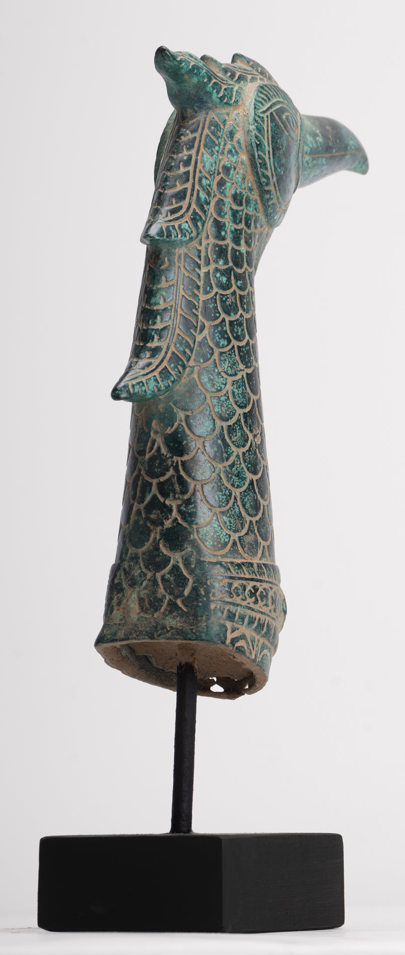 Antique Khmer Style Standing Bronze Mythical Bird/Goose/Peacock - 29cm/12" Tall