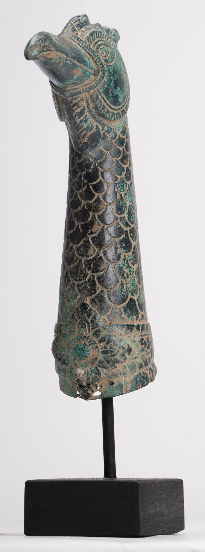 Antique Khmer Style Standing Bronze Mythical Bird/Goose/Peacock - 29cm/12" Tall